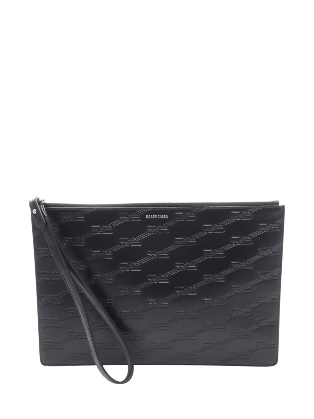 2018-2026 BB Monogram Embossed Leather Wristlet clutch bag