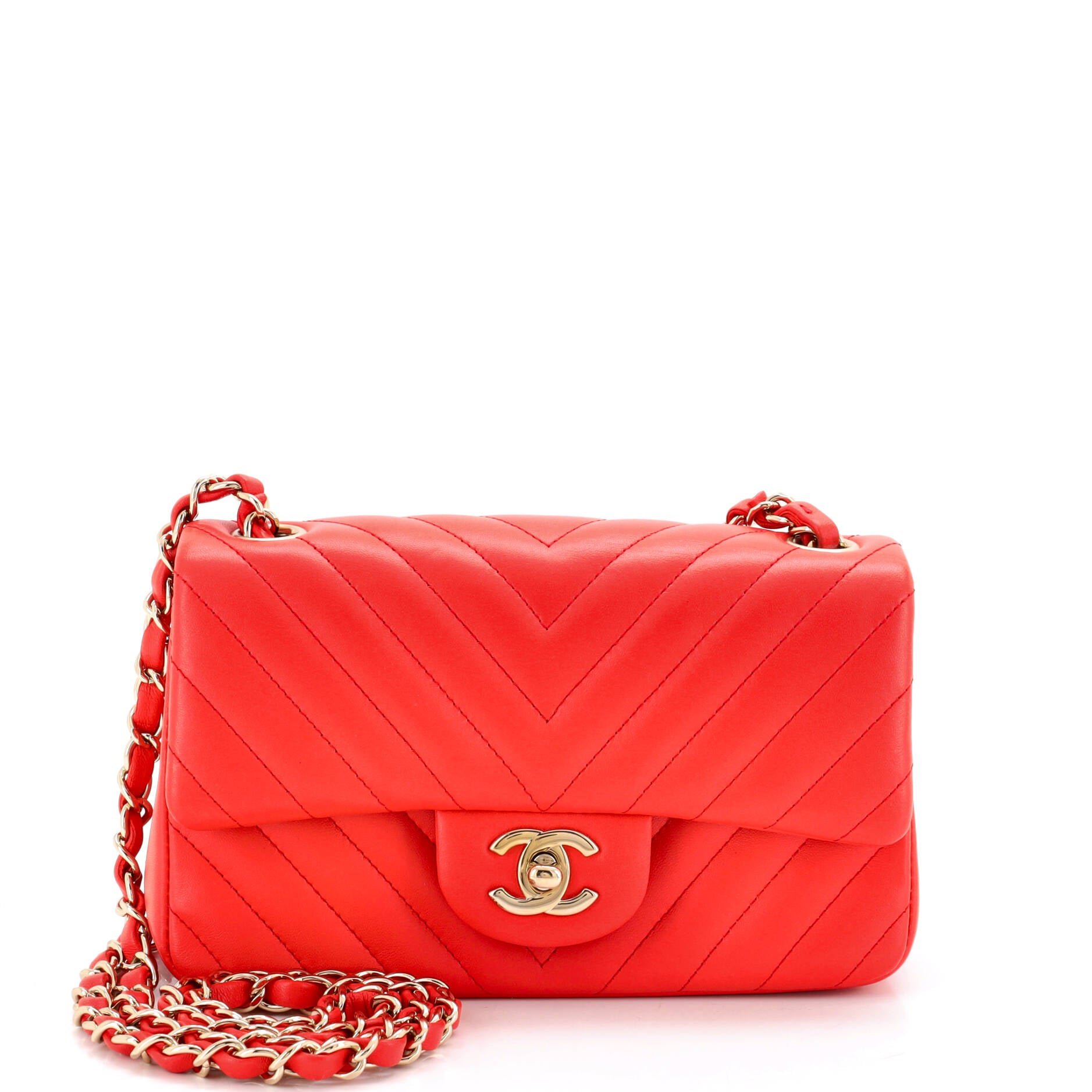 Classic Single Flap Bag Chevron Lambskin Mini