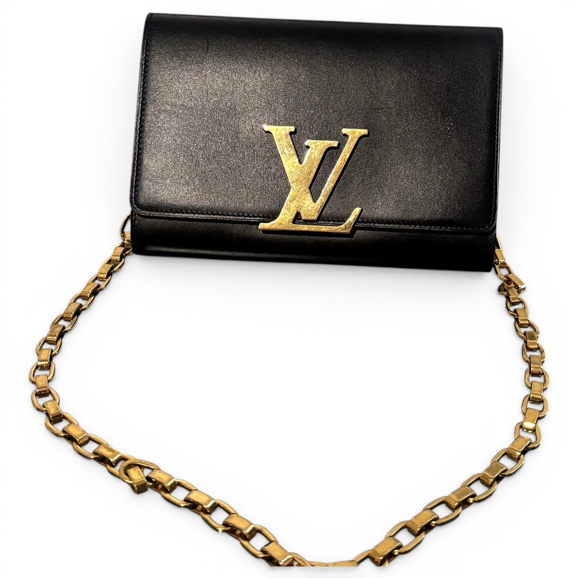 Leather clutch bag