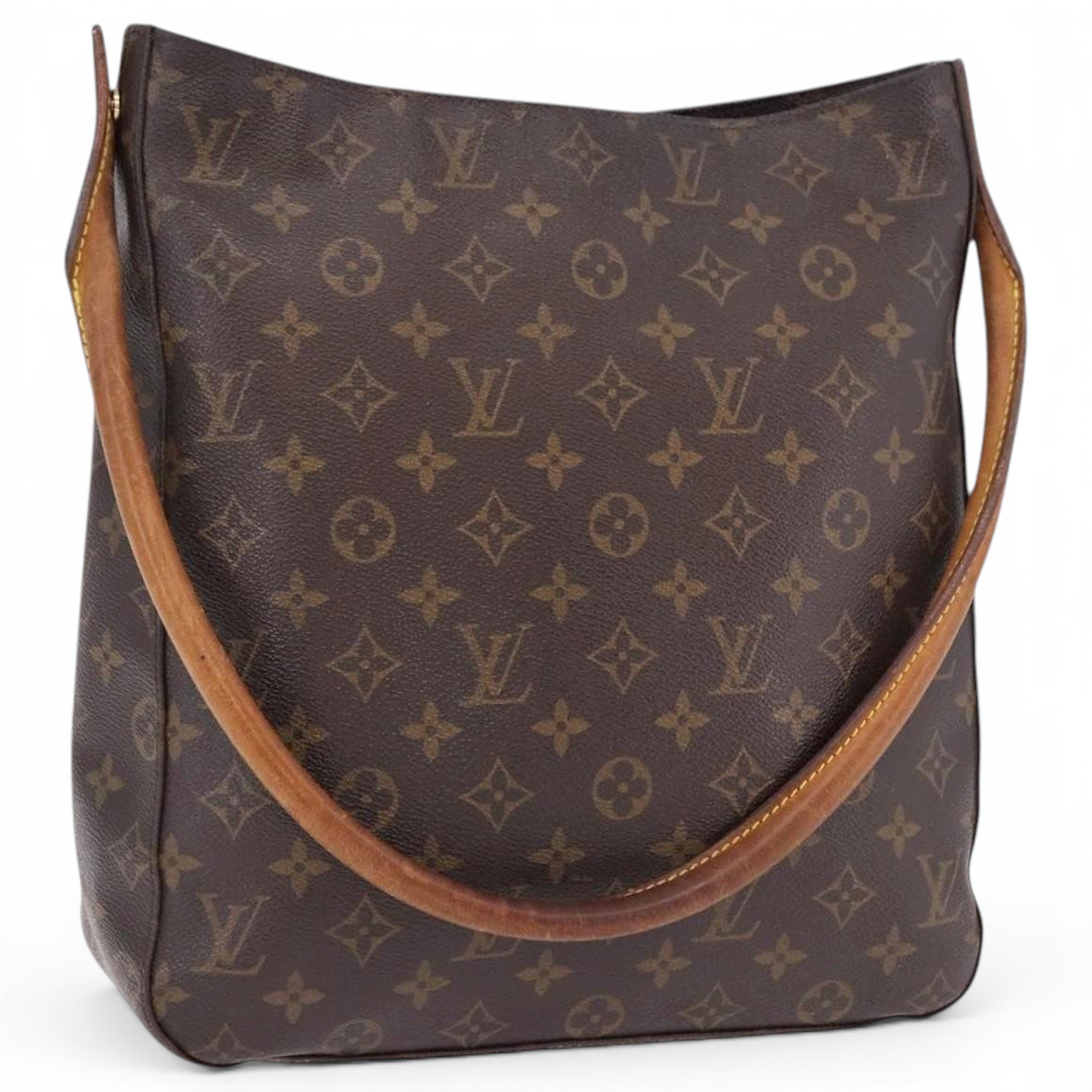 Looping leather handbag