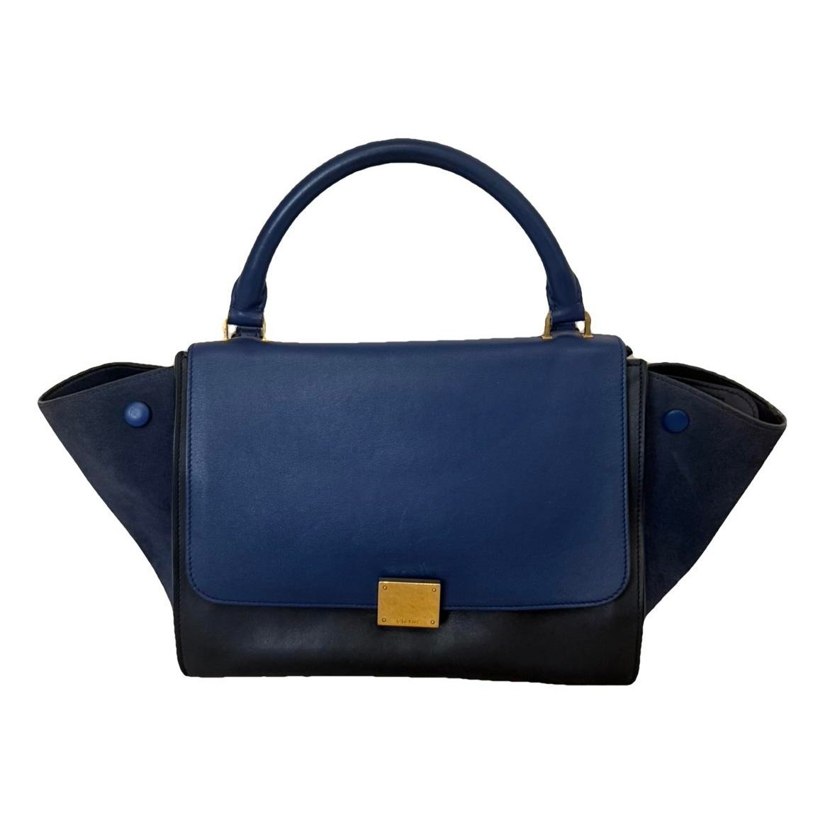 Trapèze leather handbag
