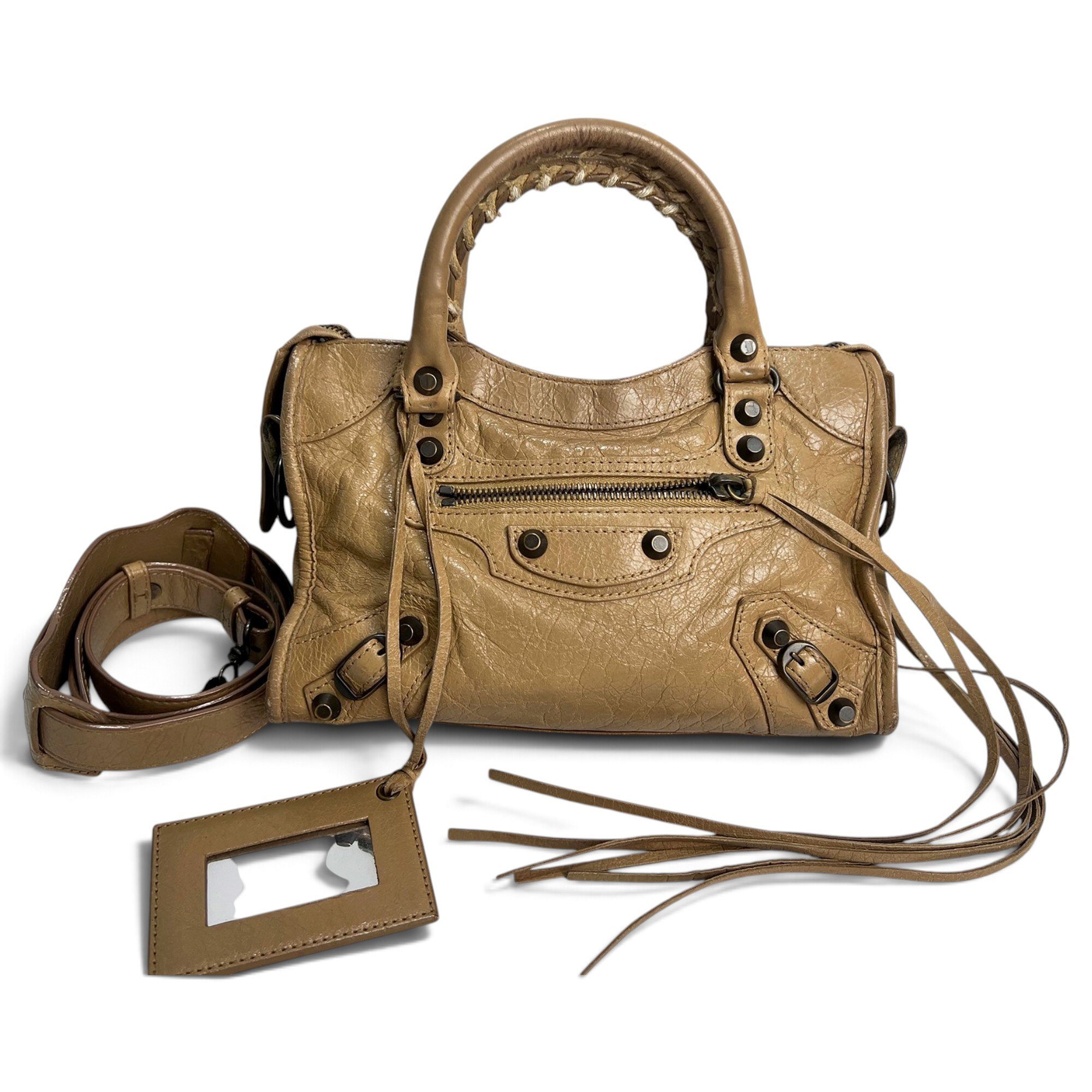 City leather handbag