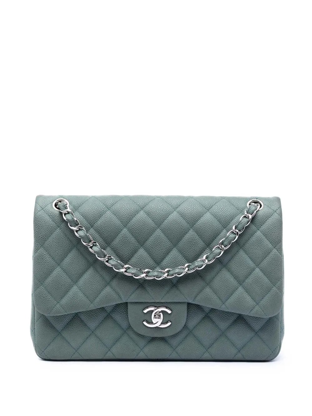 2012-2013 Jumbo Classic Iridescent Caviar Double Flap shoulder bag