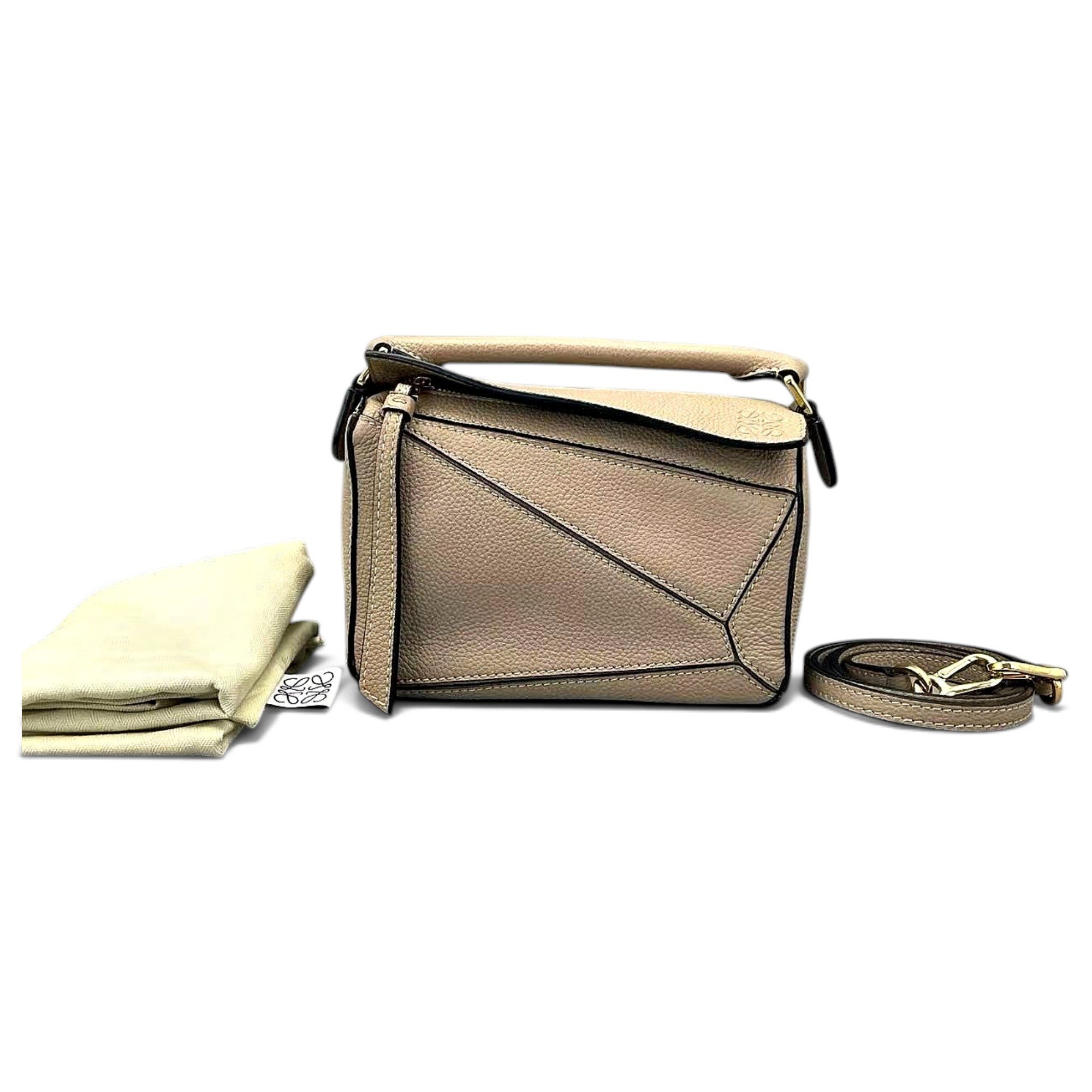 Puzzle leather handbag