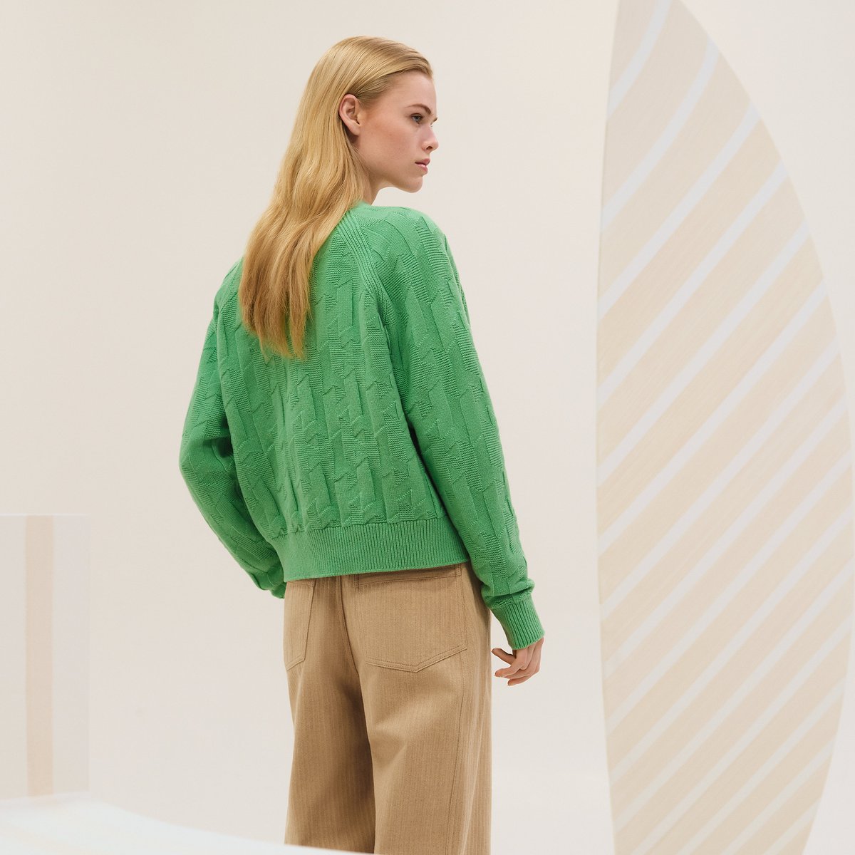 "H" long-sleeve cardigan