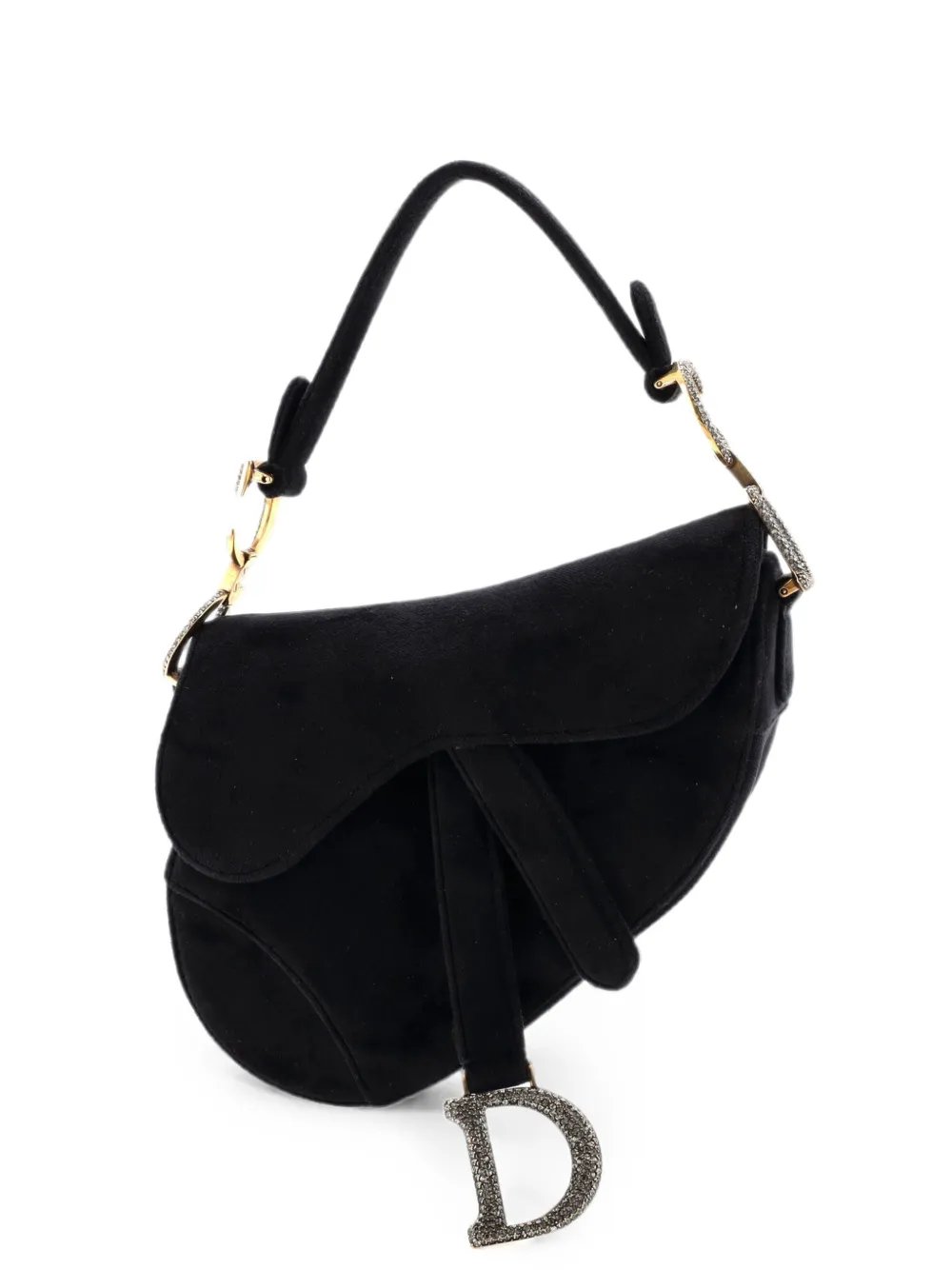 Dior Saddle Handbag Velvet with Crystals Mini shoulder bag