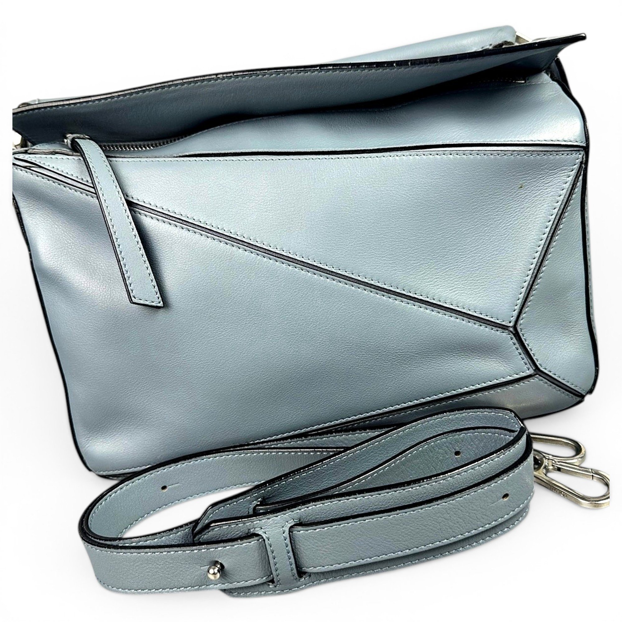 Puzzle leather handbag