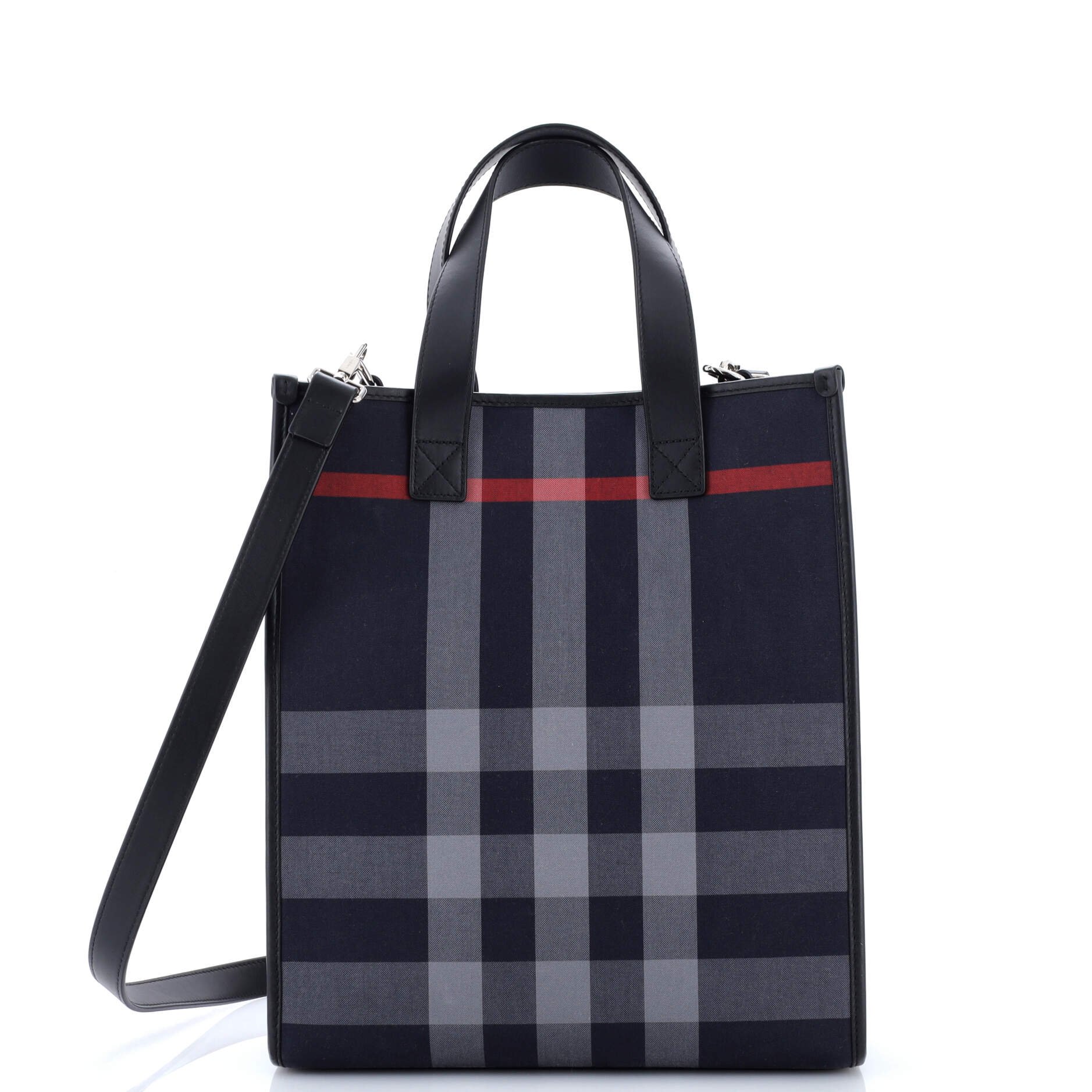 Burberry Book Tote Check E-Canvas Medium