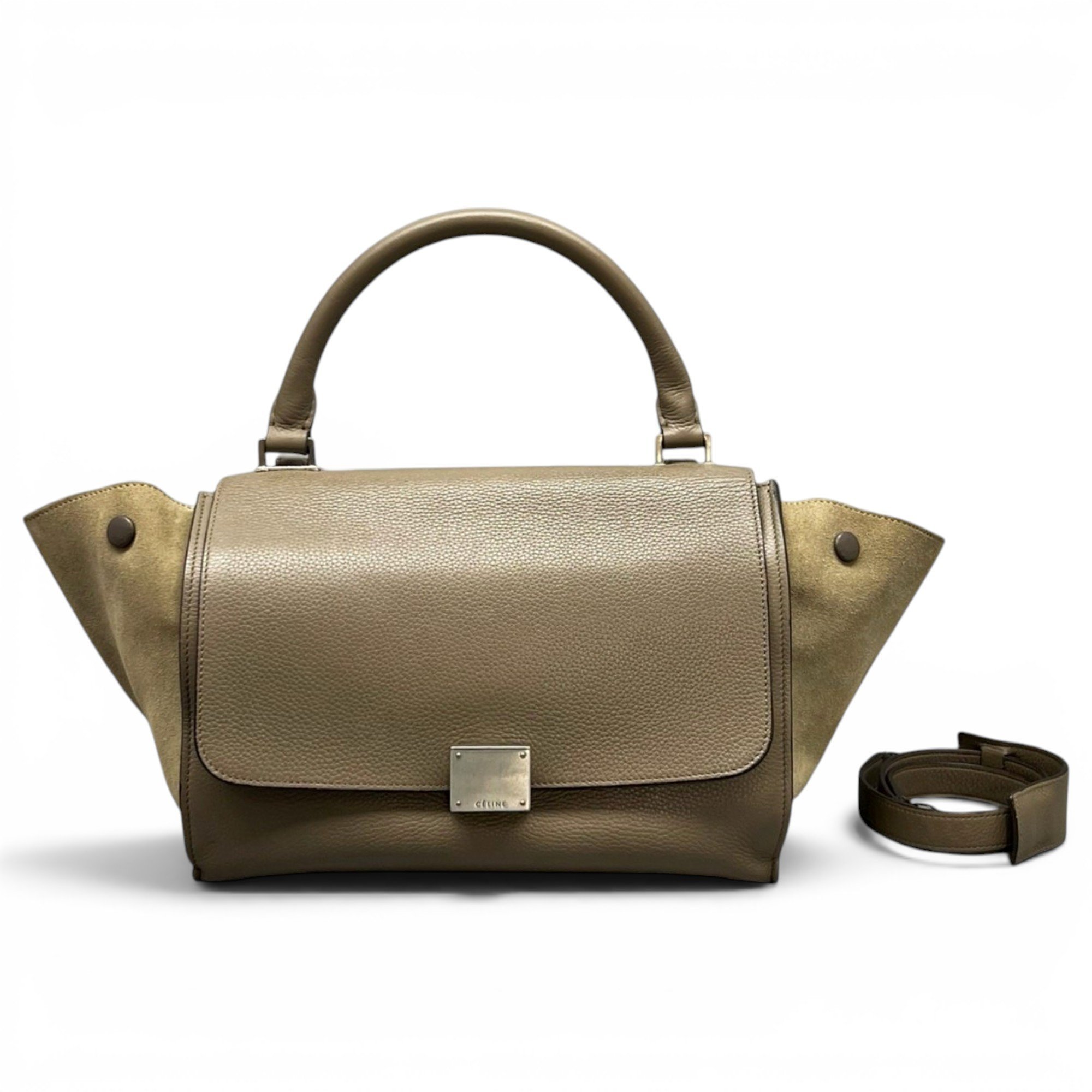 Trapèze leather handbag