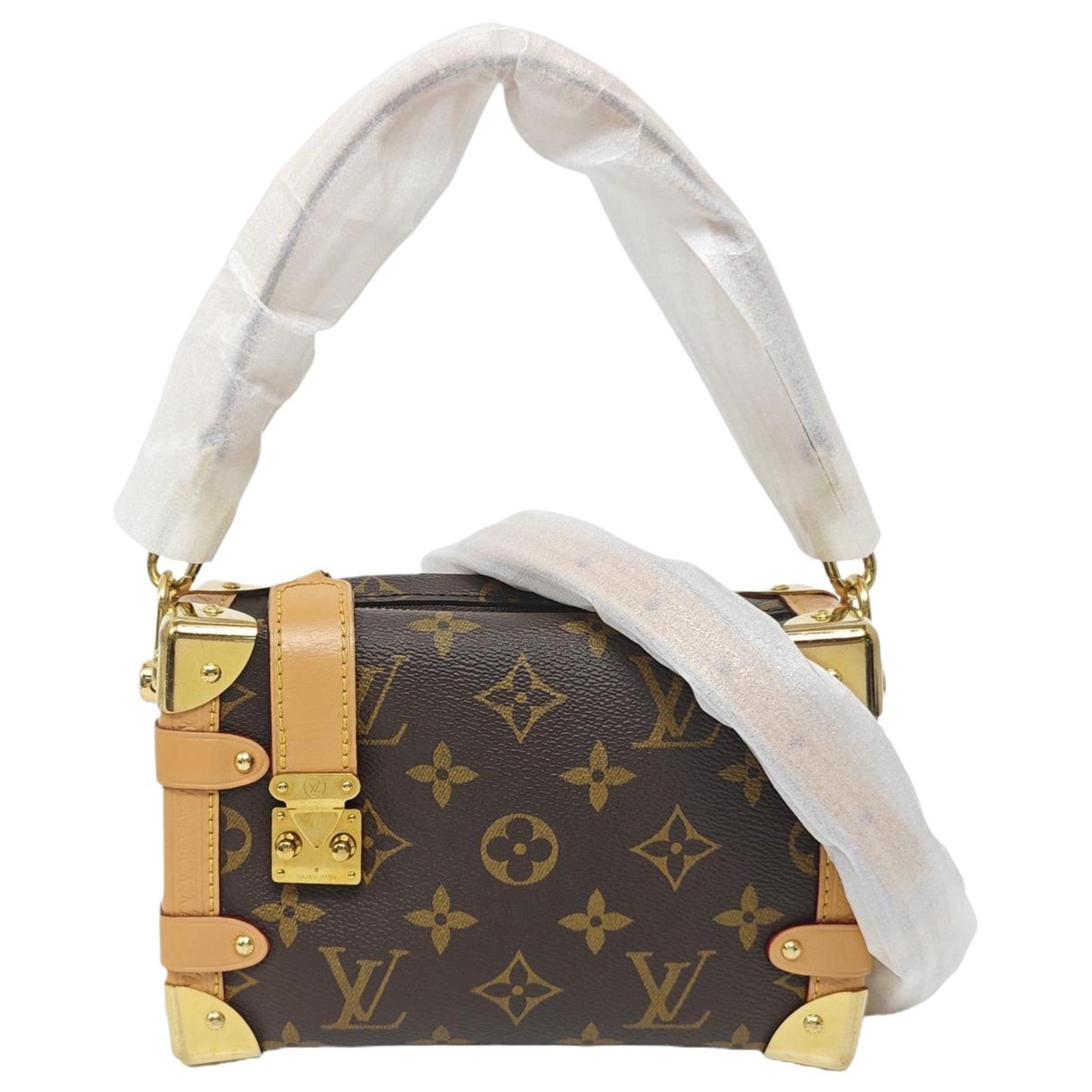 Side Trunk leather handbag
