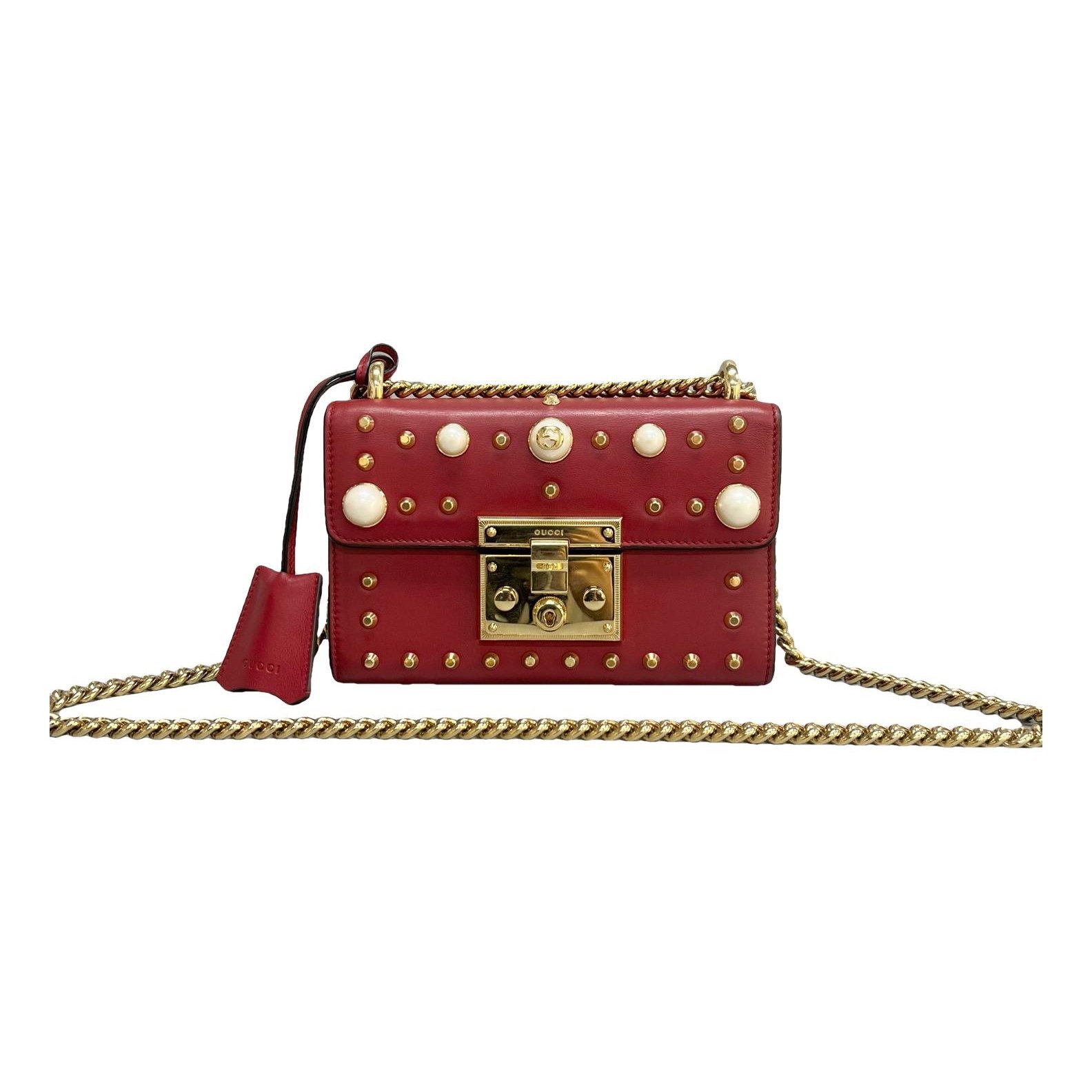 Padlock leather handbag