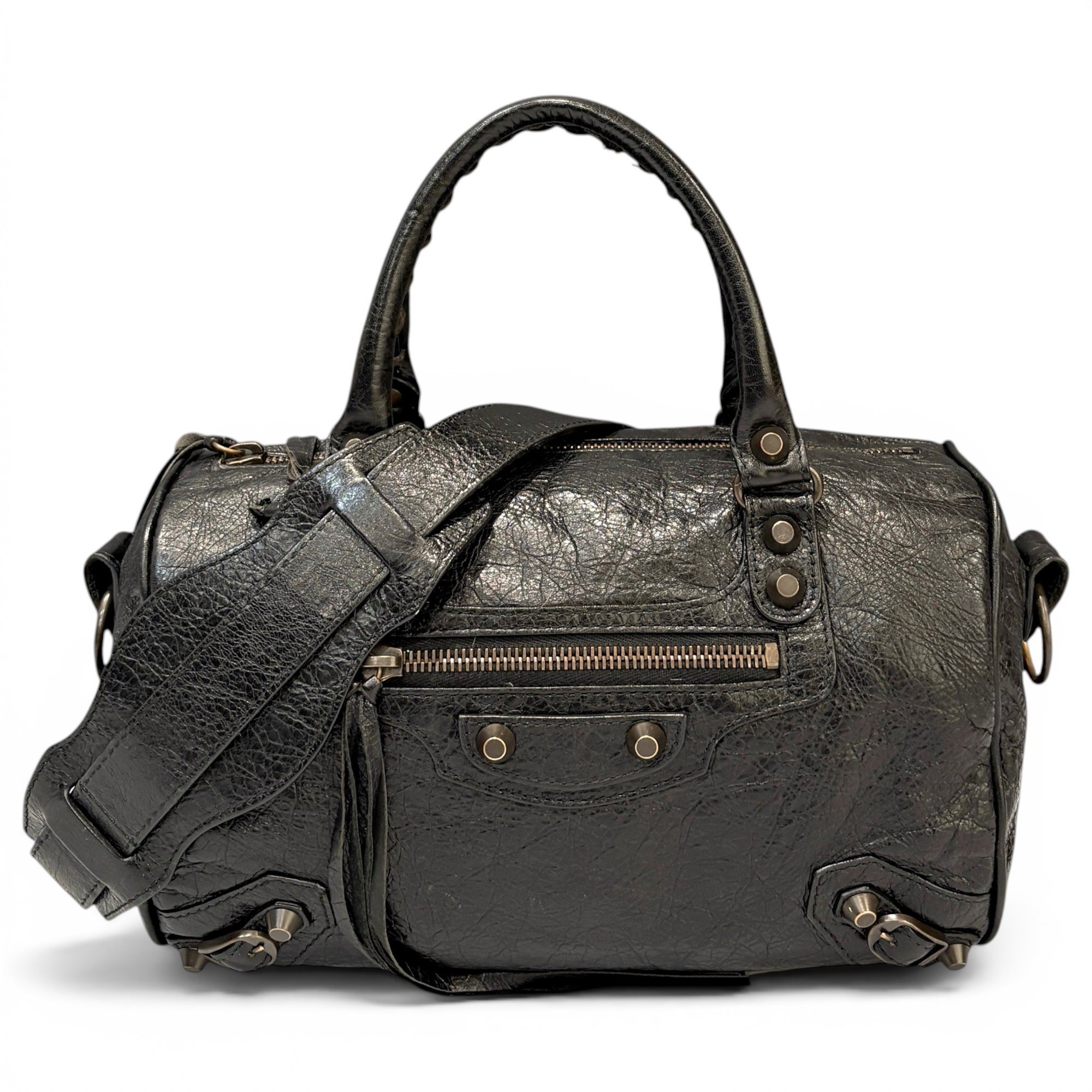 City leather handbag