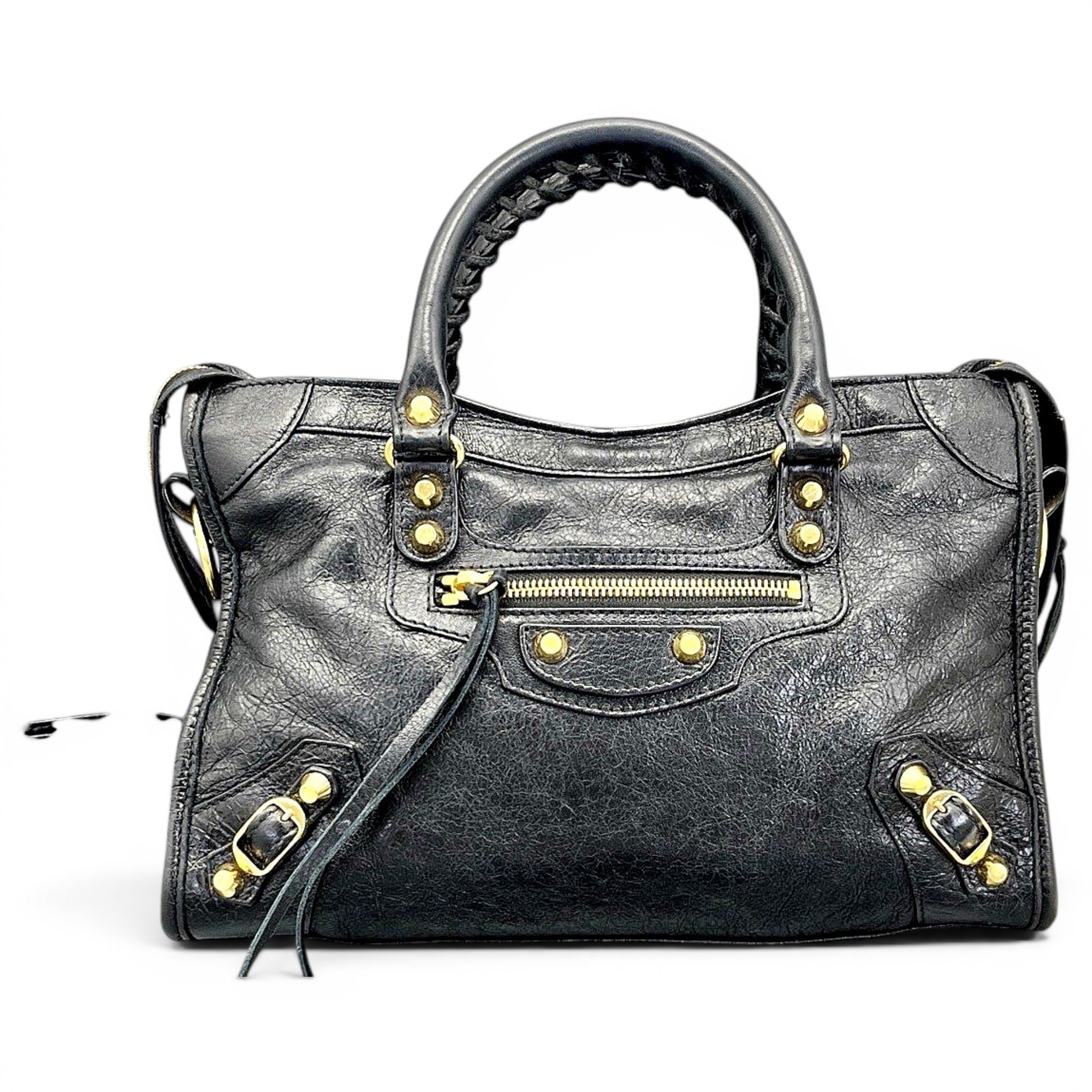 City leather handbag