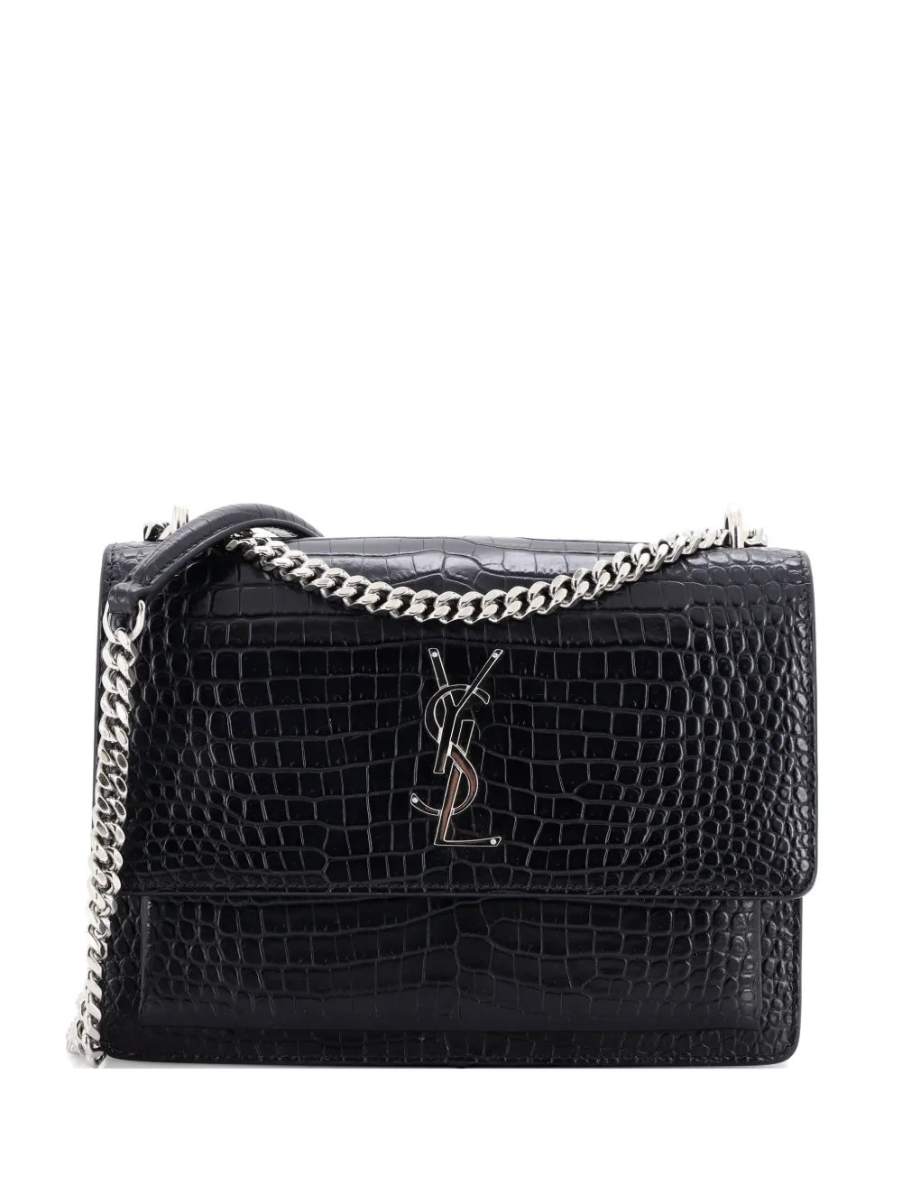 Sunset Crocodile Embossed Leather Medium crossbody bag