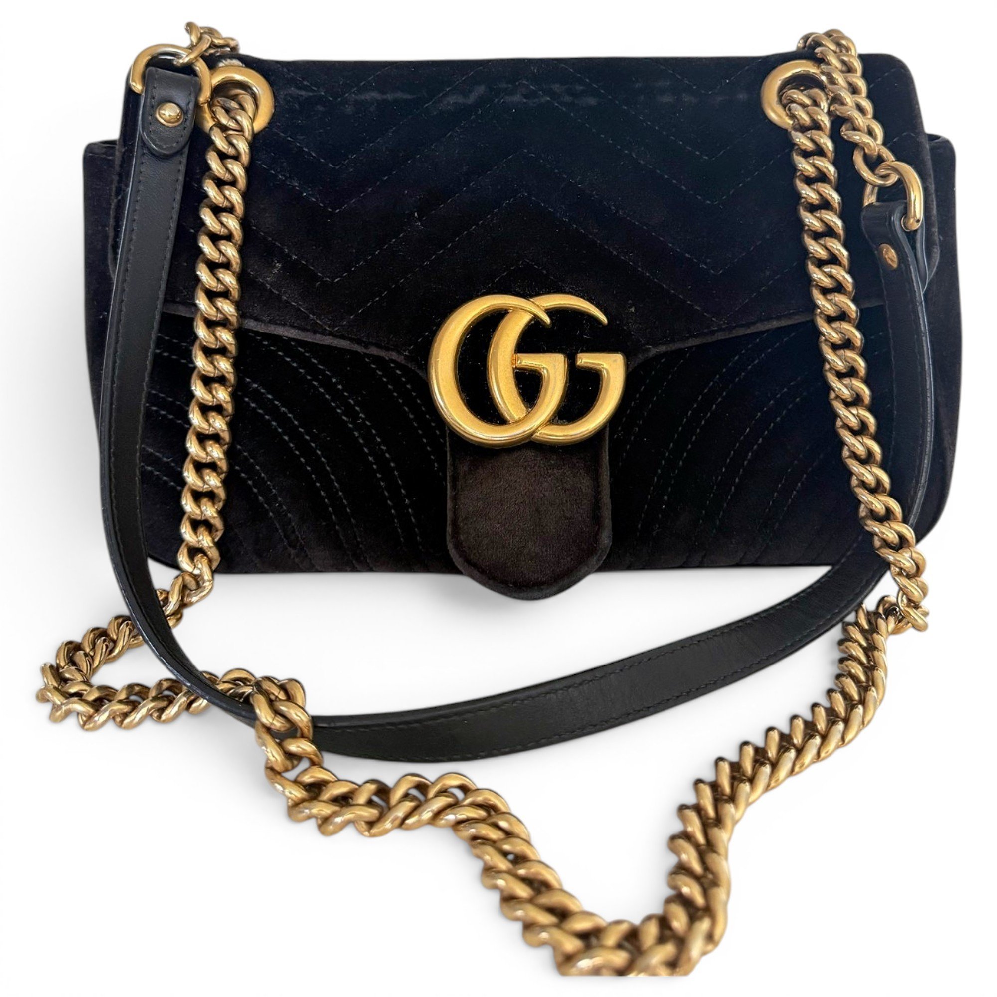 GG Marmont Flap velvet handbag