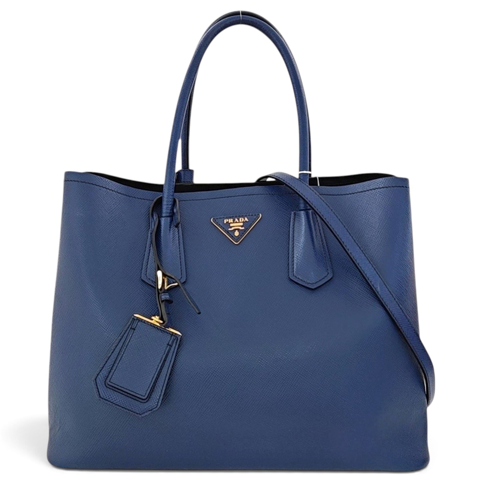 Double leather handbag