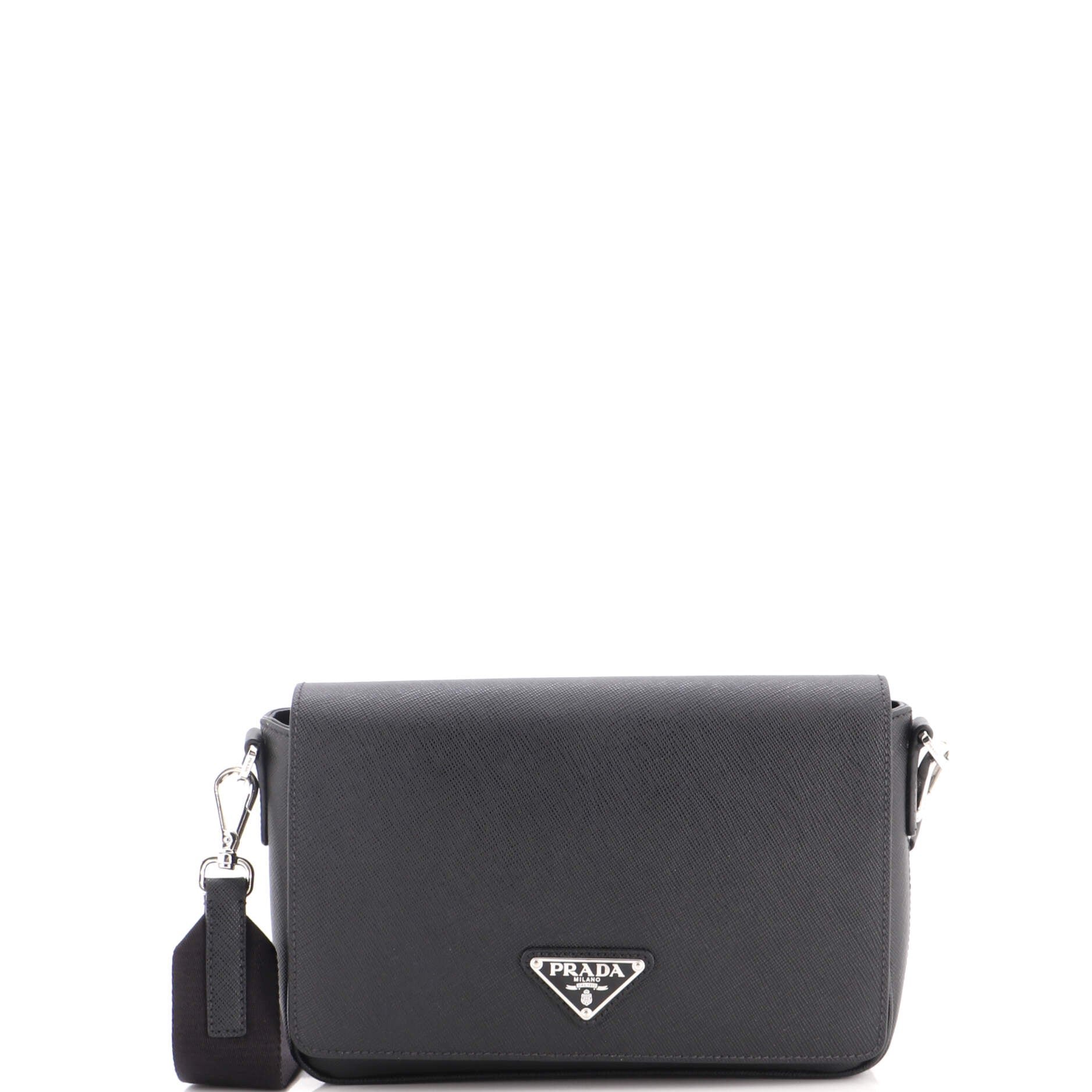 Flap Messenger Bag Saffiano Leather
