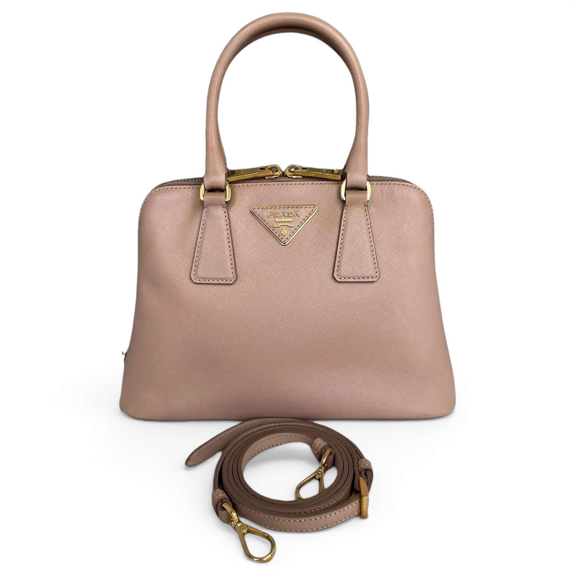 Pyramid leather handbag