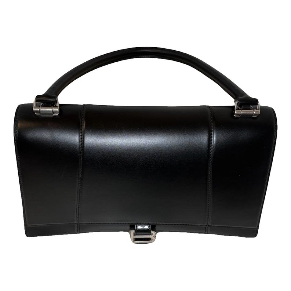 Hourglass leather handbag