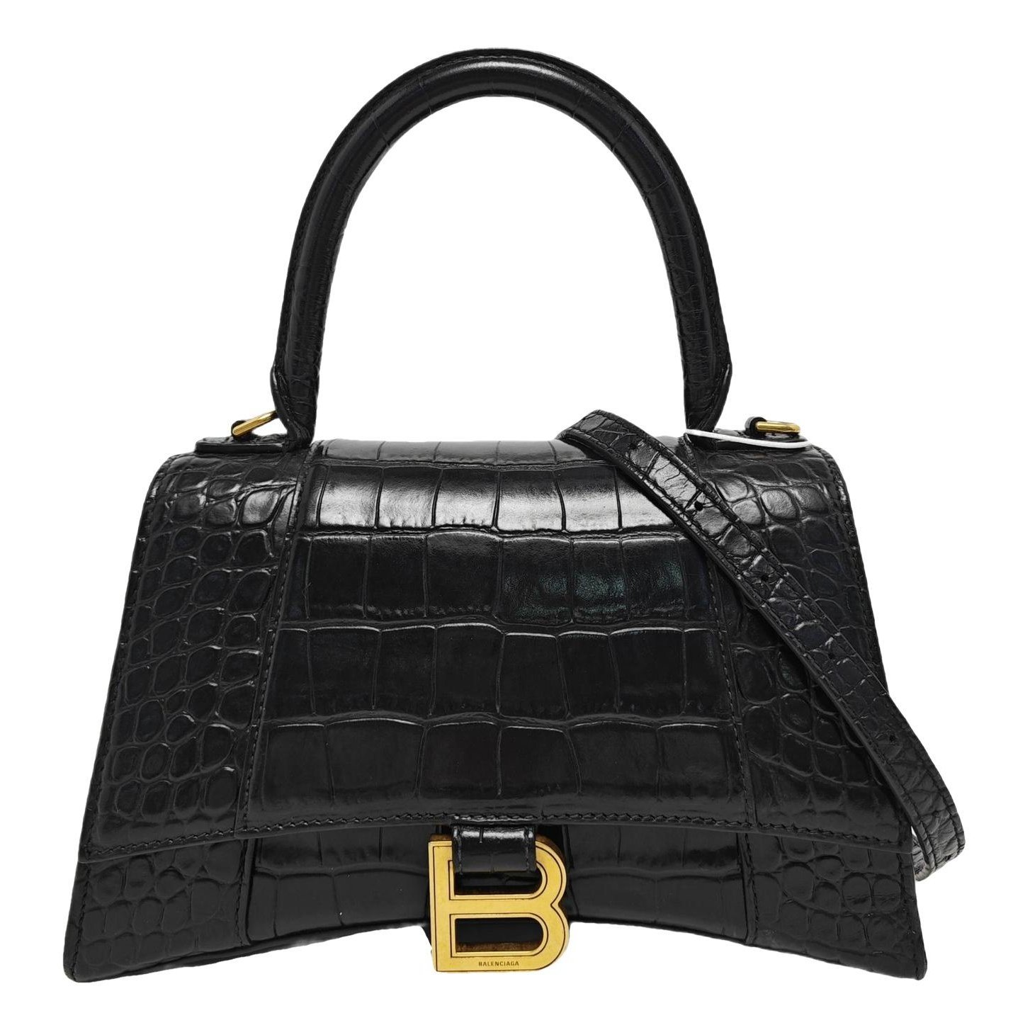 Hourglass leather handbag