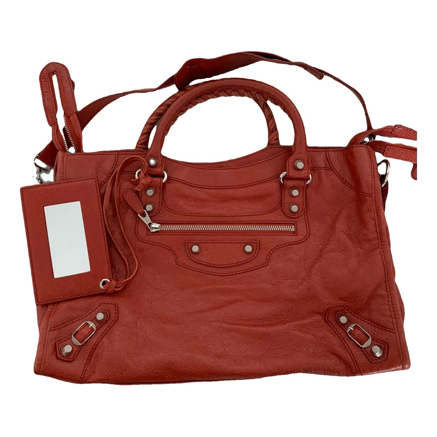 City leather handbag