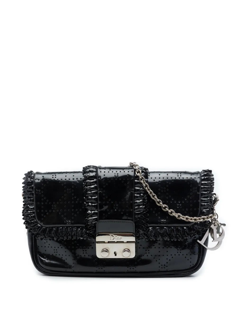 2009 Perforated Patent Cannage New Lock Ruffle Pouch crossbody bag