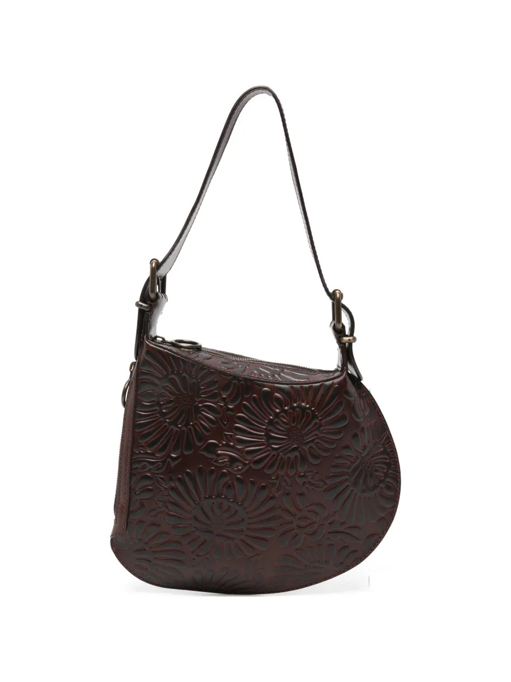 Fendi 2000s Oyster floral-embossed shoulder bag