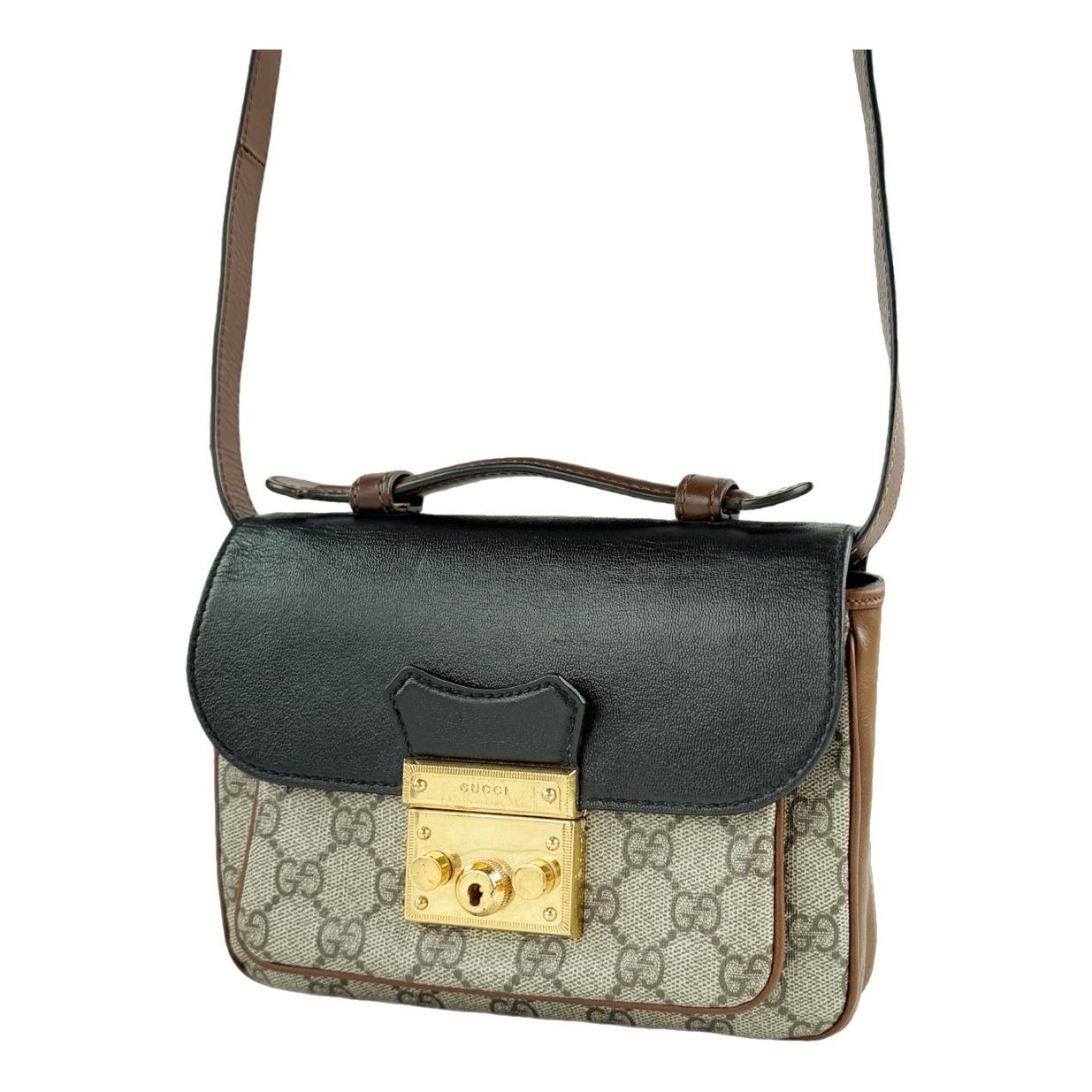 Padlock leather crossbody bag
