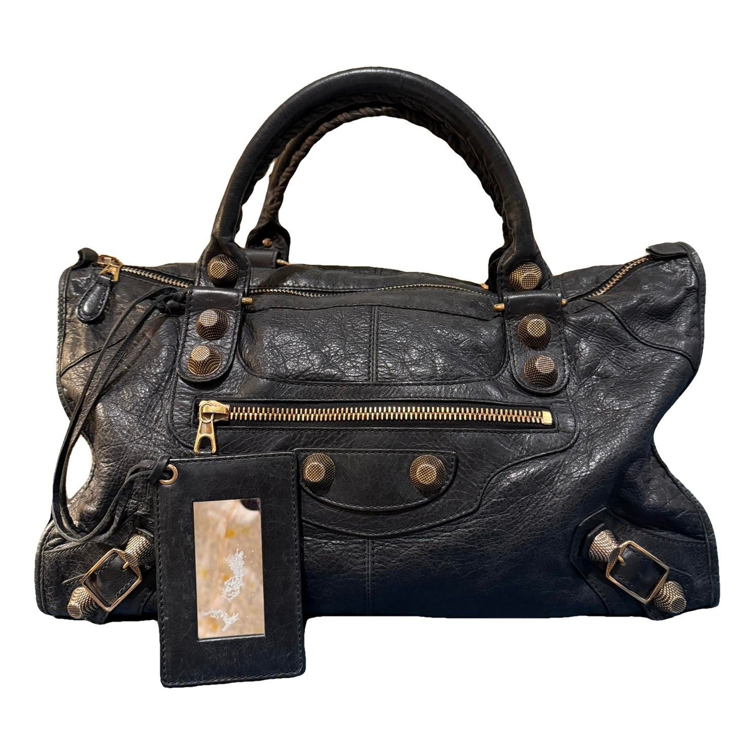 City leather handbag
