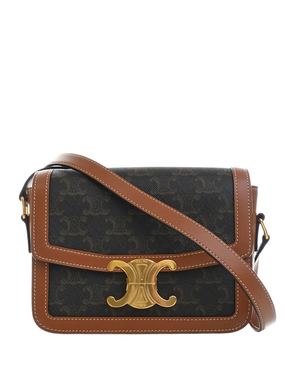 2022 Teen Triomphe Coated Canvas and Calfskin Triomphe crossbody bag