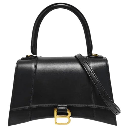 Hourglass leather handbag
