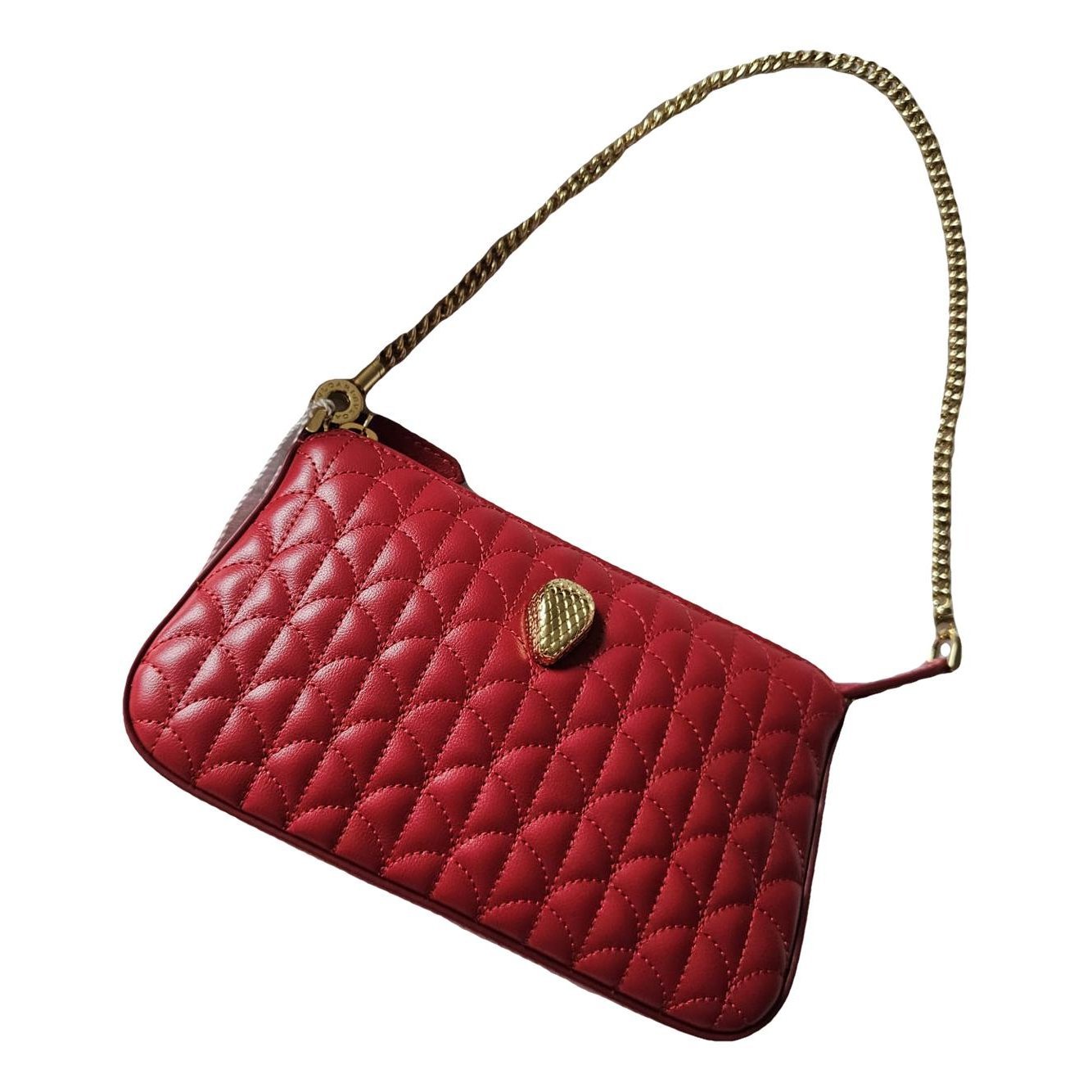 Serpenti leather clutch bag