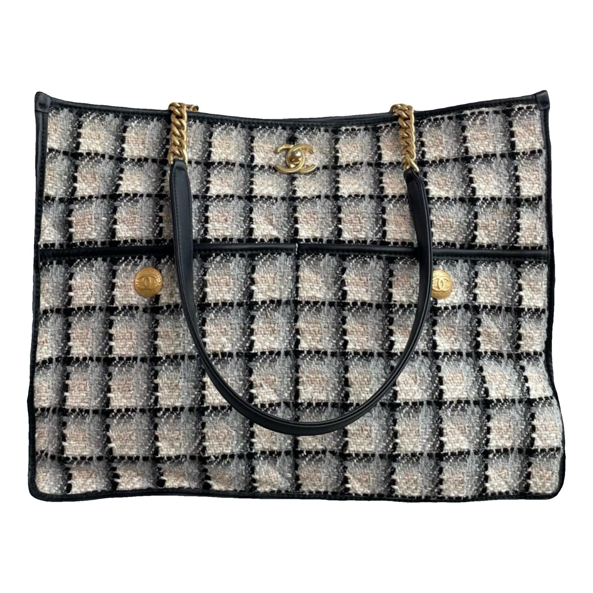 Grand shopping tweed tote