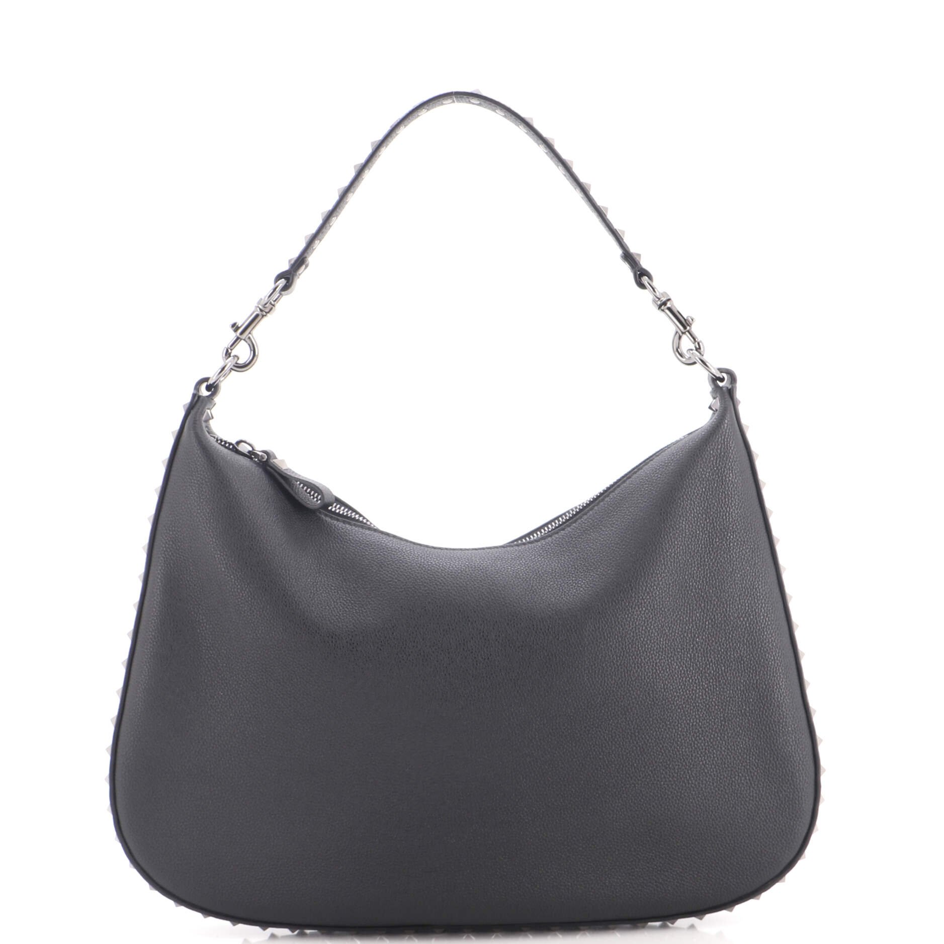 Rockstud Zip Hobo Bag Leather Medium