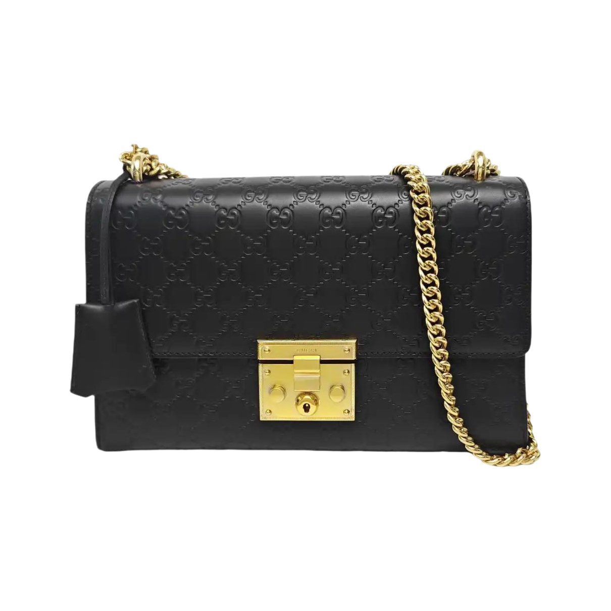 Padlock leather handbag