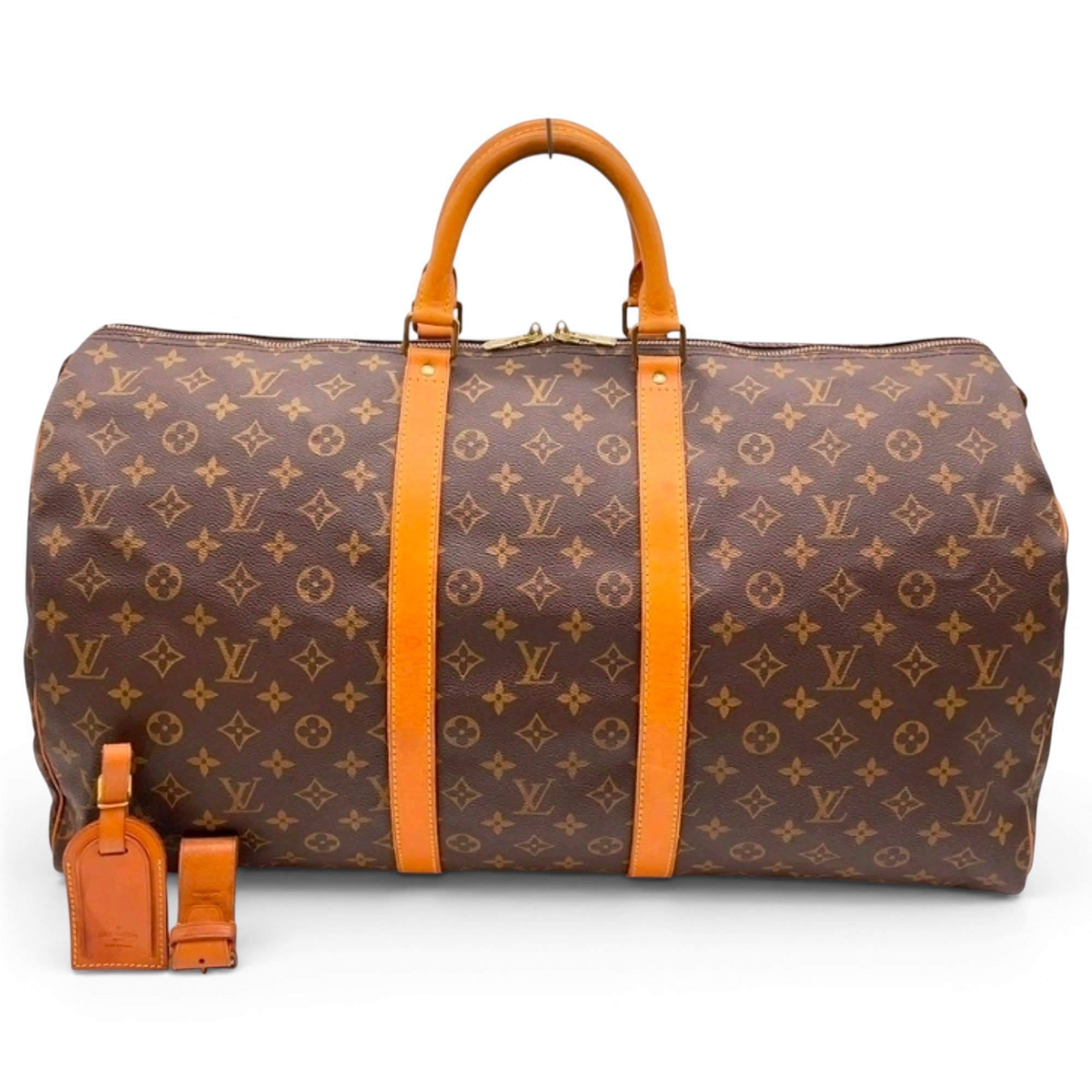 Keepall leather travel bag