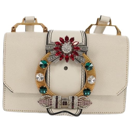Madras leather handbag