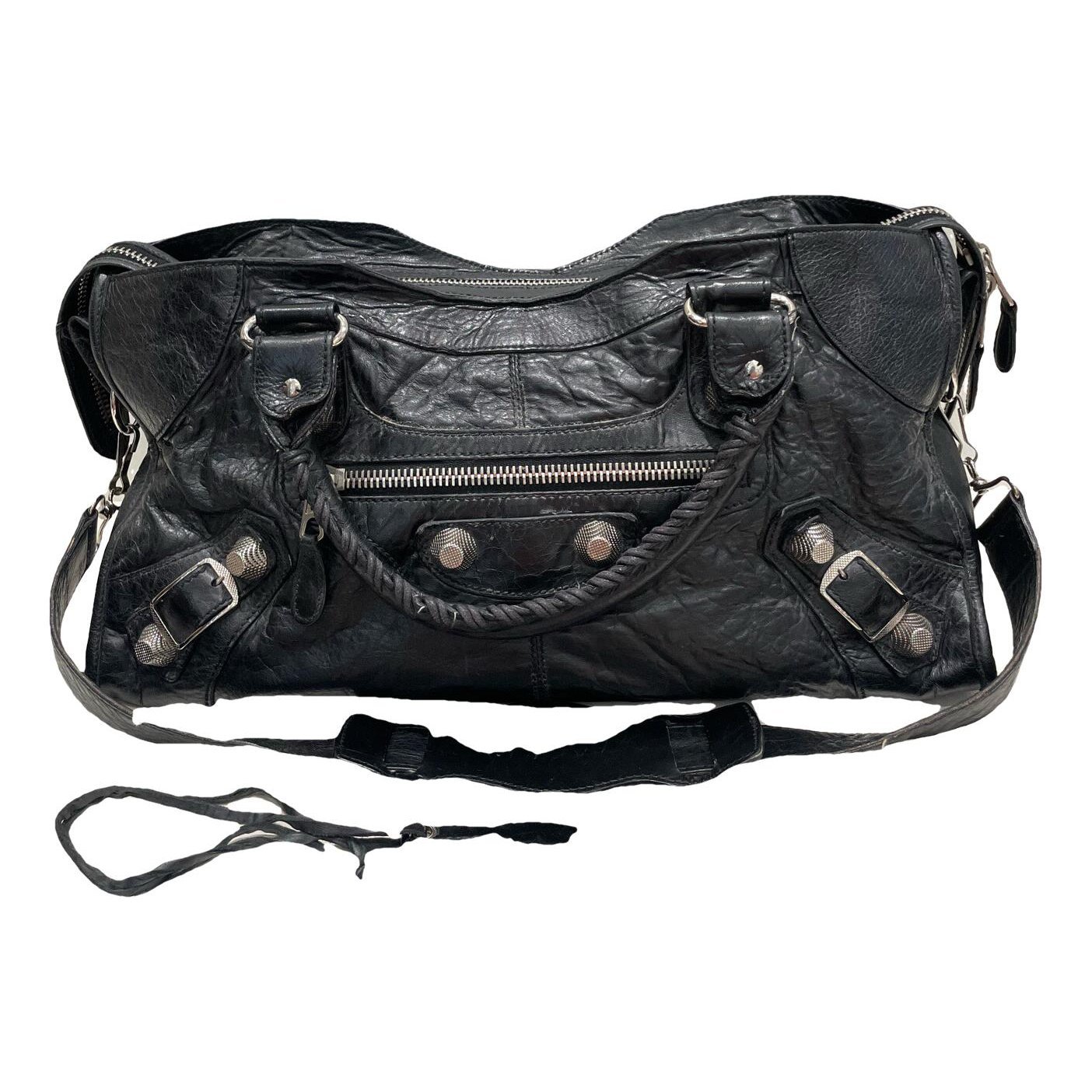 City leather handbag