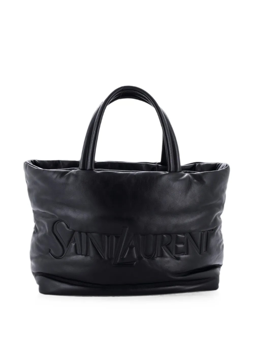 Debossed Logo Padded Leather tote bag
