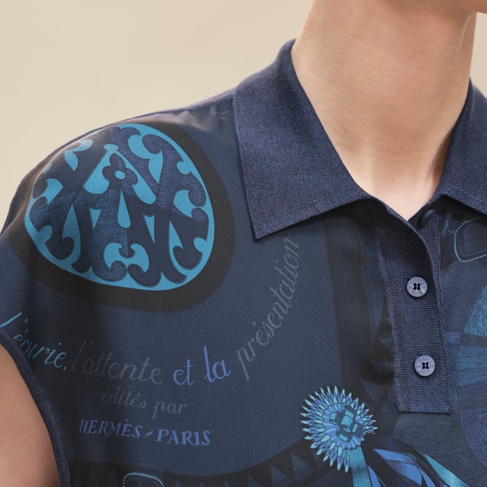 Bleu Encre "Coloriages De Jour" Sleeveless Twillaine Sweater