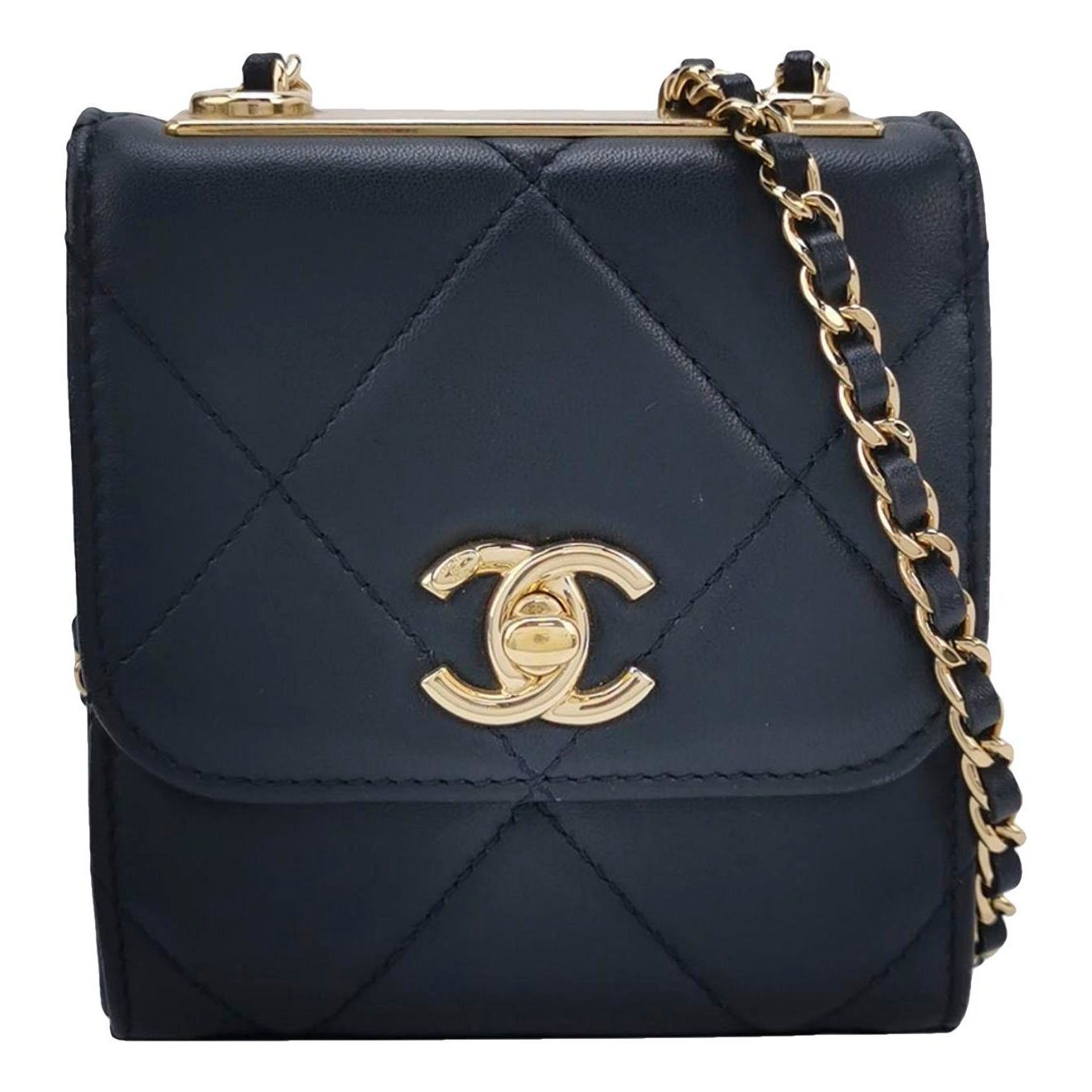 Trendy CC leather crossbody bag