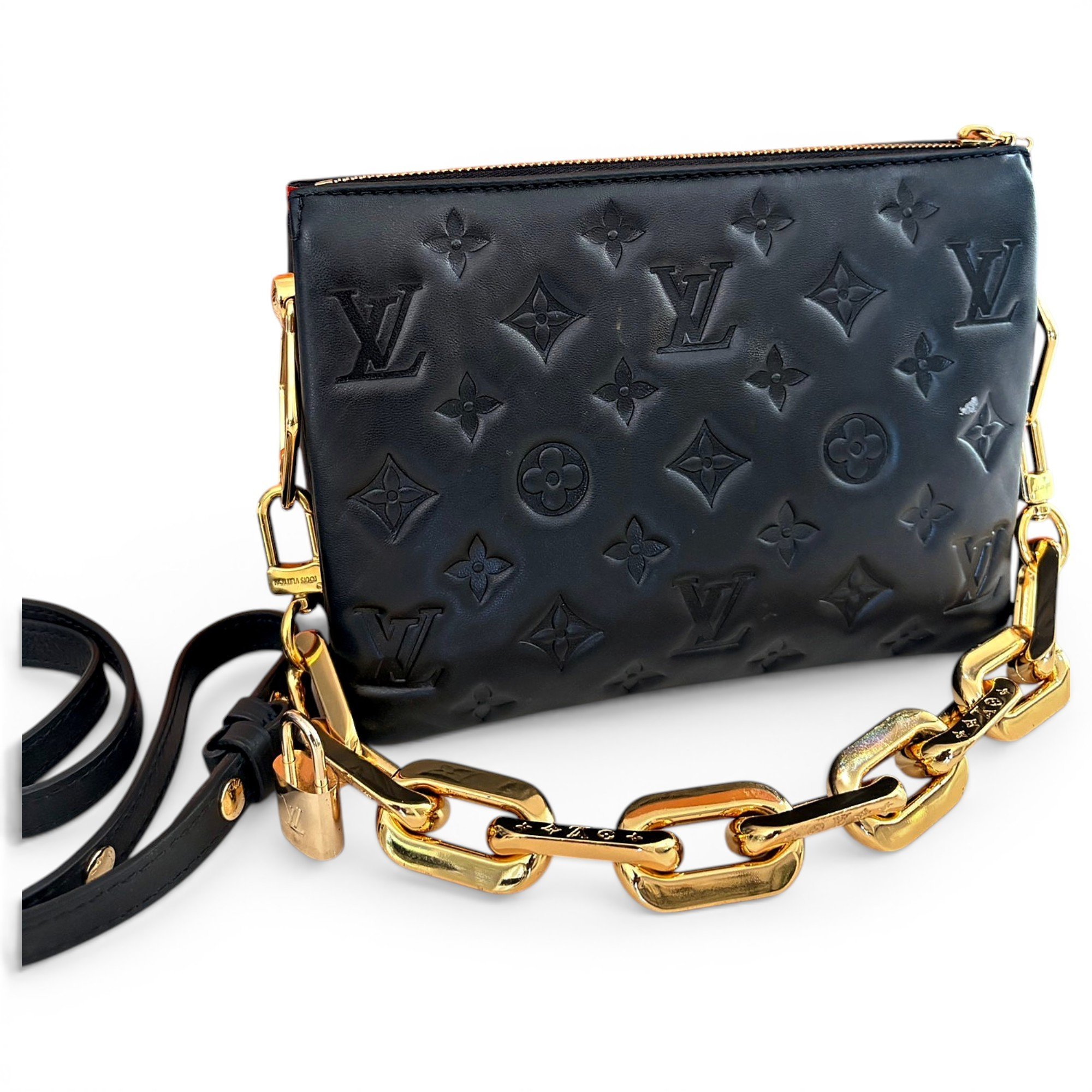 Coussin leather crossbody bag