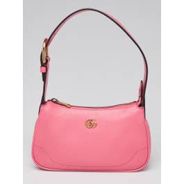 Gucci Gucci Pink Leather Double G Aphrodite Mini Shoulder Bag