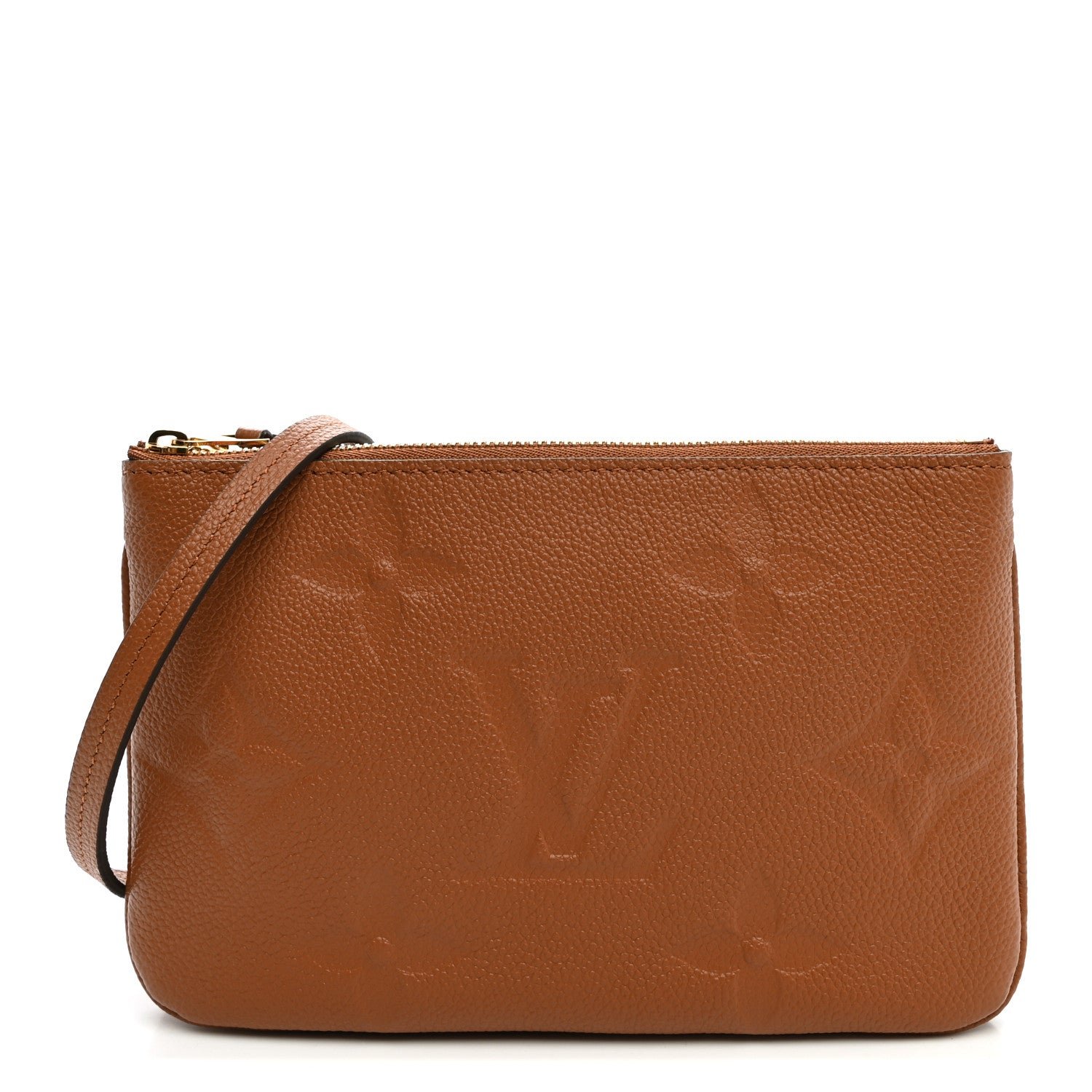 Louis Vuitton Empreinte Monogram Giant Double Zip Pochette Caramel