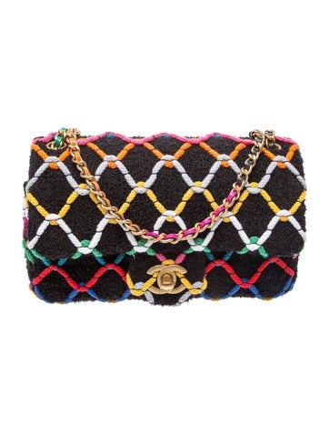 Tweed Rectangular Mini Pearl Crush Flap Bag