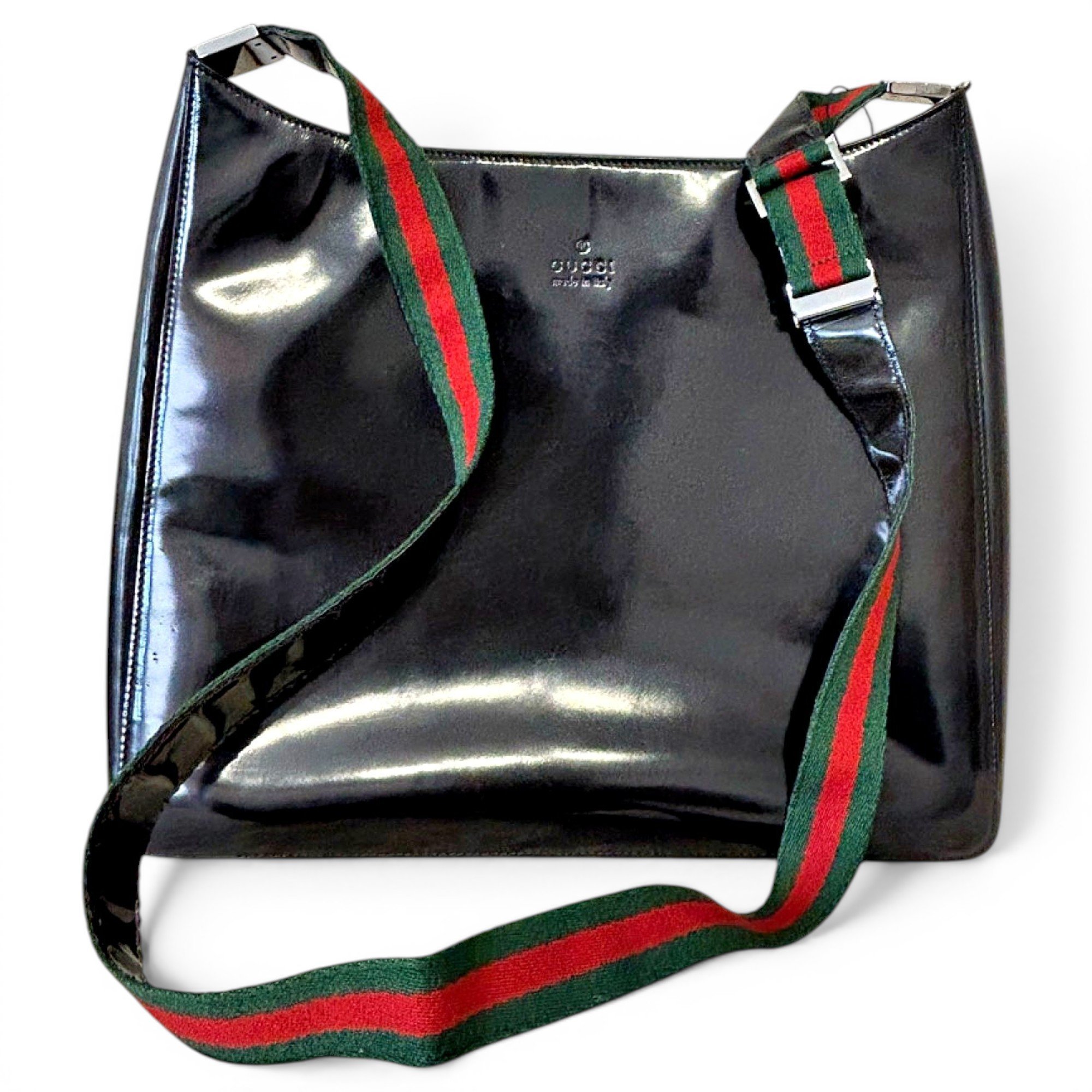 Patent leather handbag