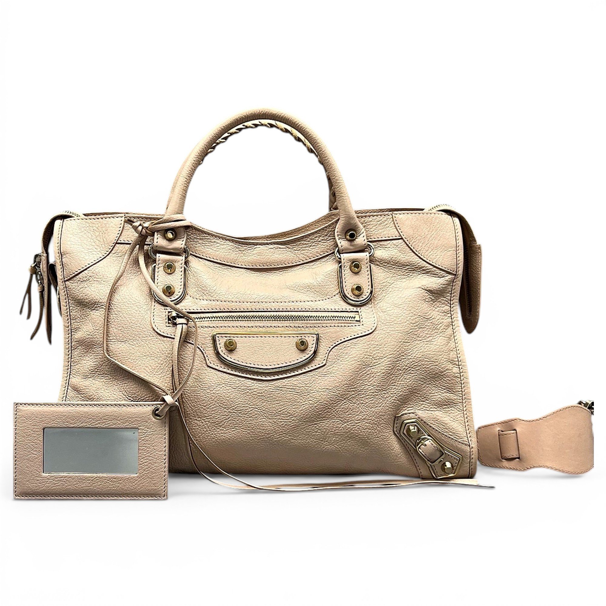 City leather handbag