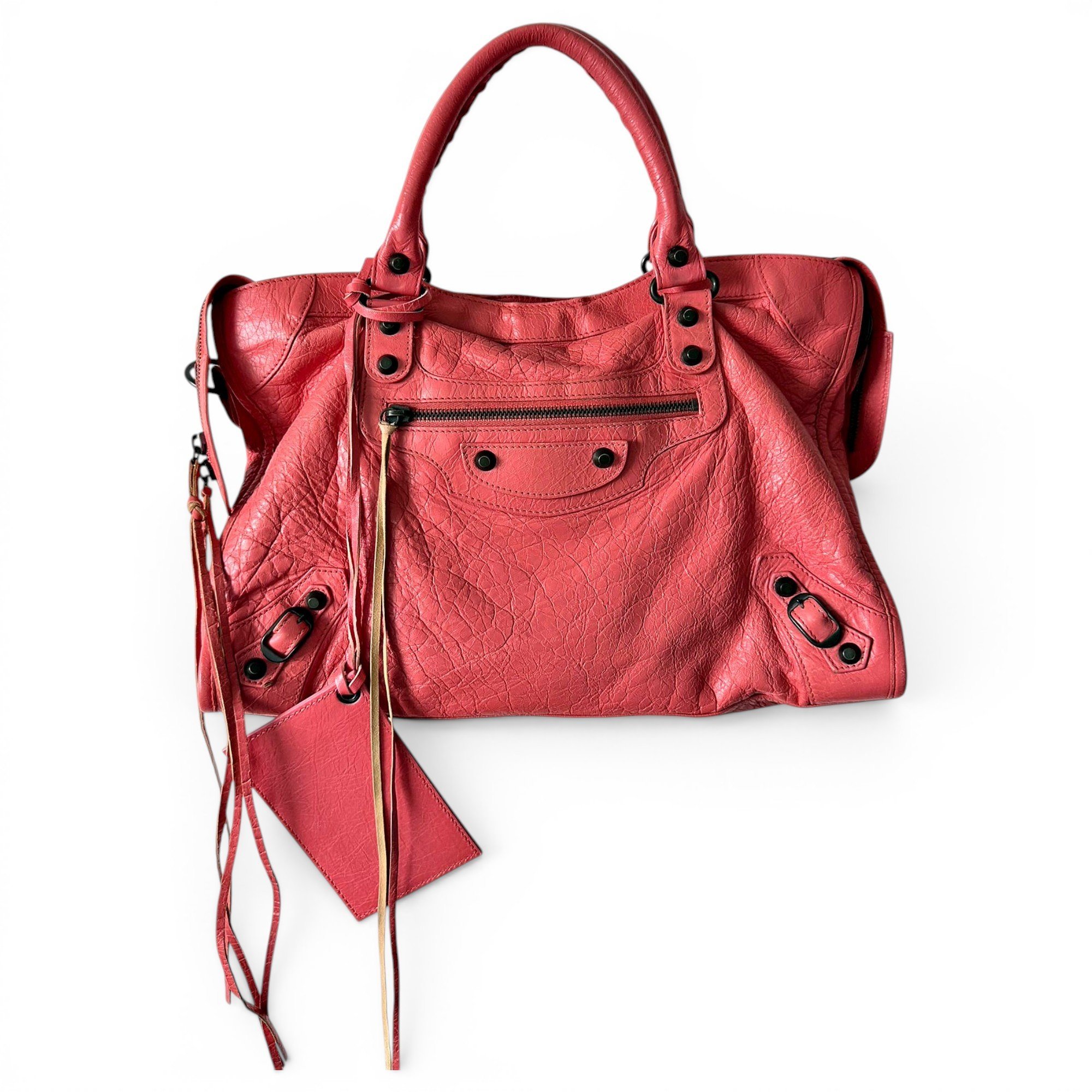 City leather handbag