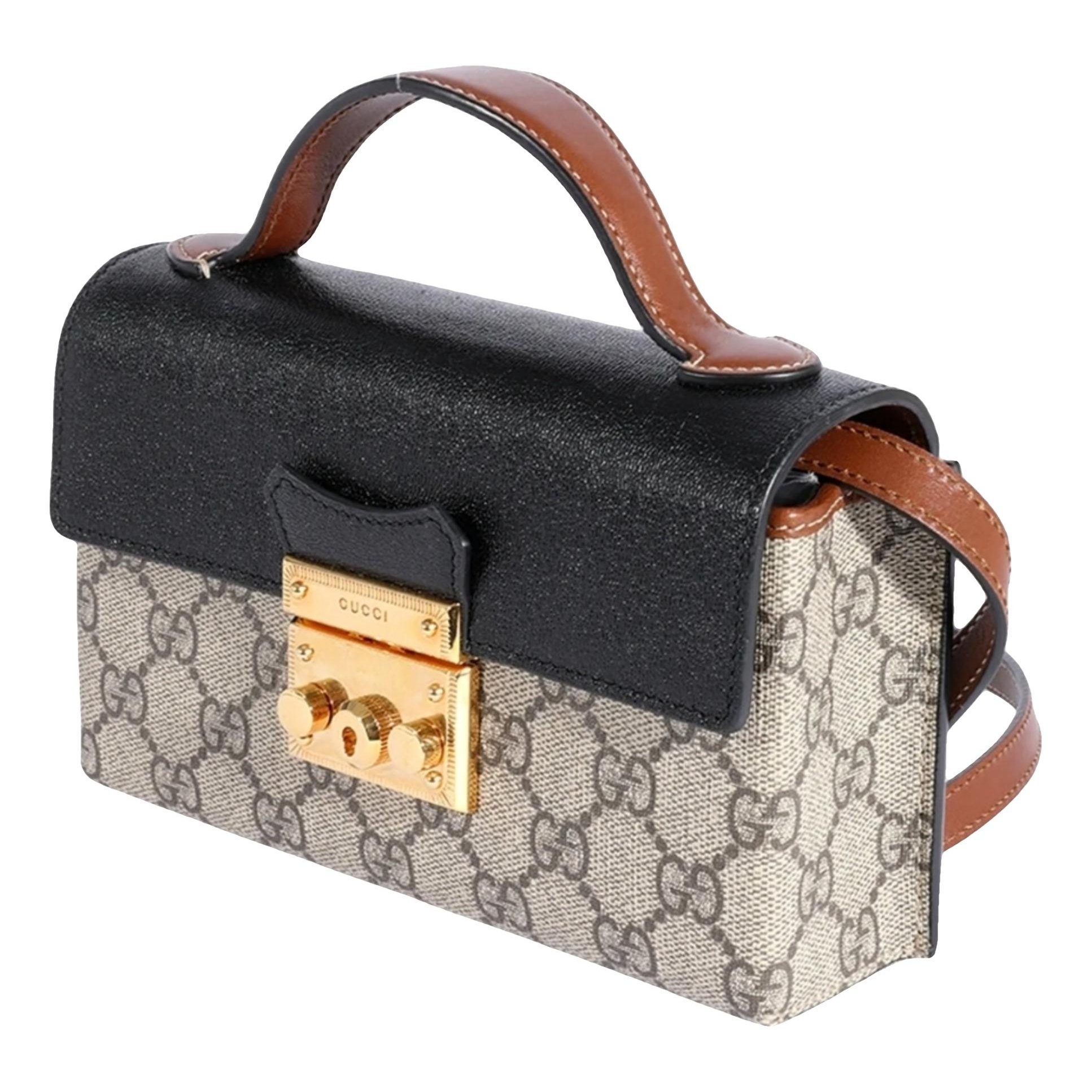 Padlock leather handbag
