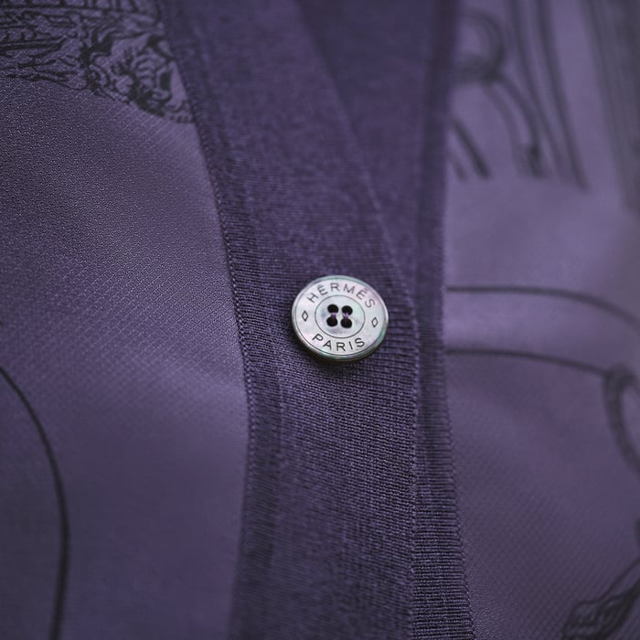 Violet Améthyste "En Desordre Finesse" Long-sleeve Twillaine Cardigan
